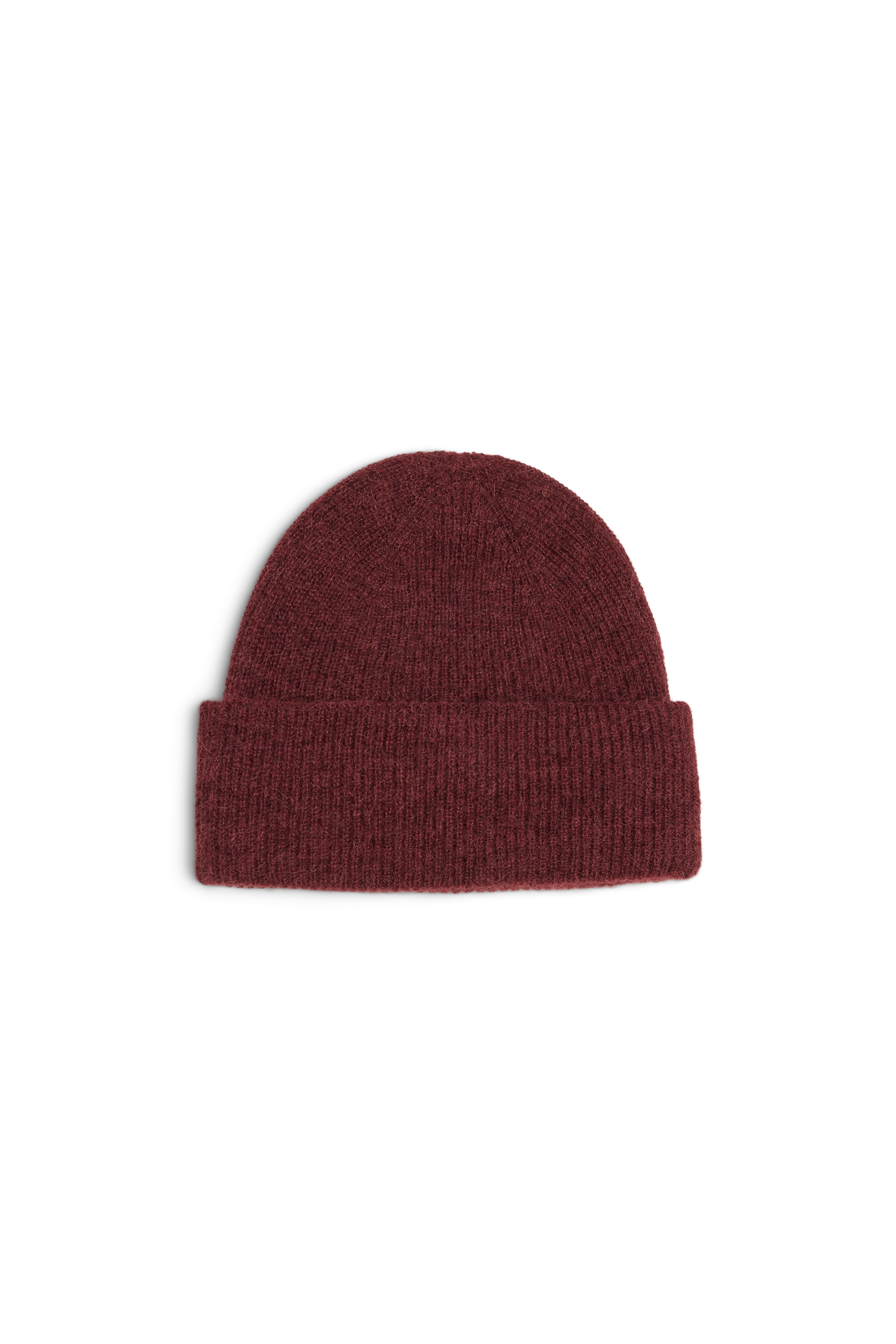EANI_2 - Beanie in luxurious Suri alpaca blend - unisex - red - Freisteller Frontansicht