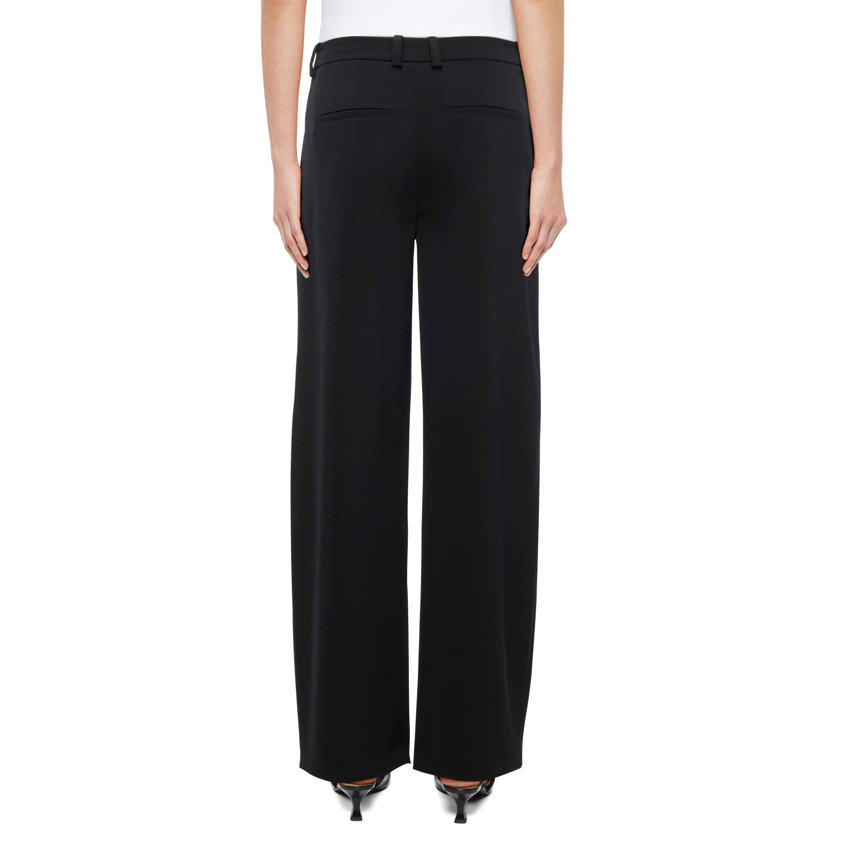 DESK - Hose mit Barrel-Leg in Techno-Twill - Damen - schwarz - Rückansicht