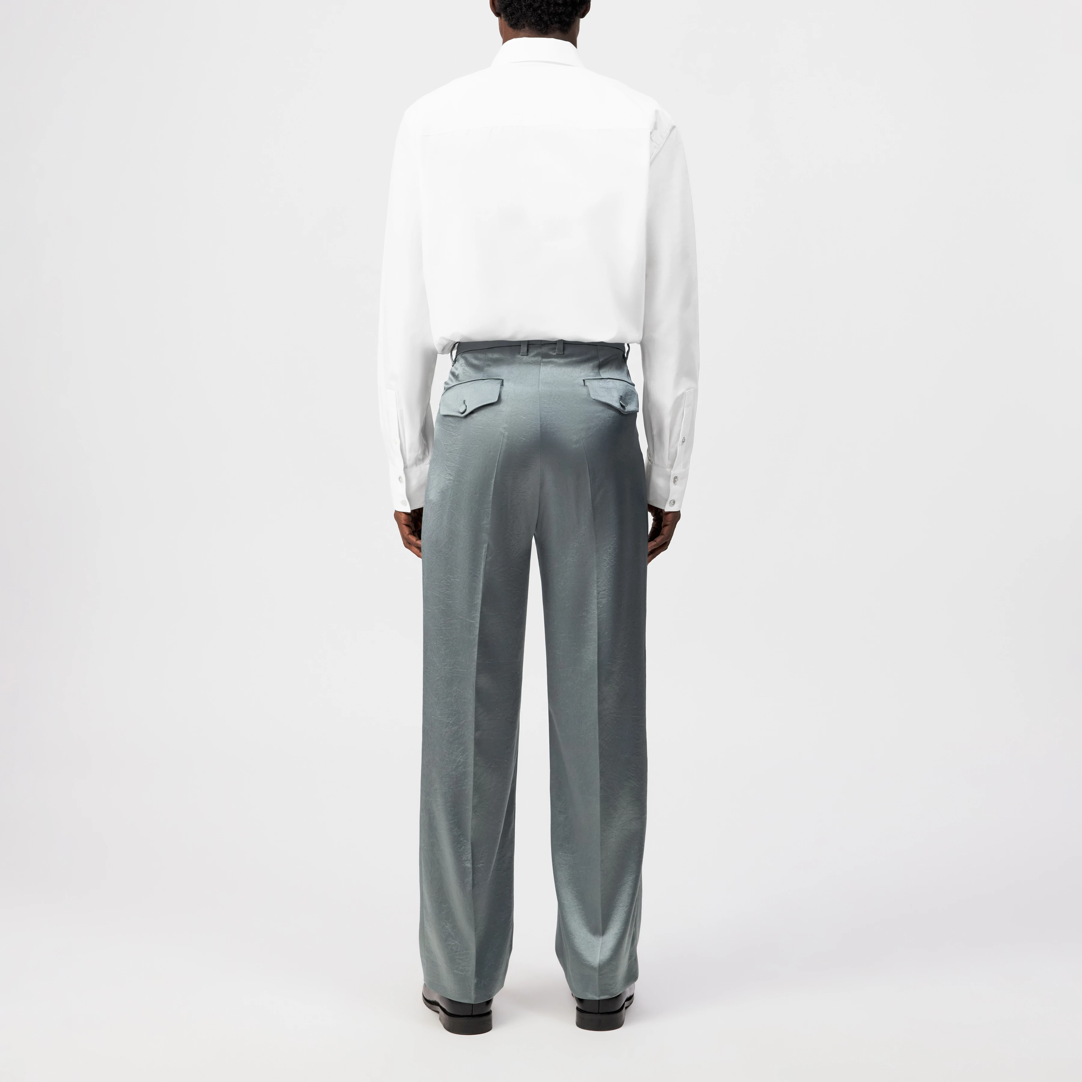 GAUNT - Klassisk skjorte i ren bomuld med lange ærmer - men - hvid - Rückansicht