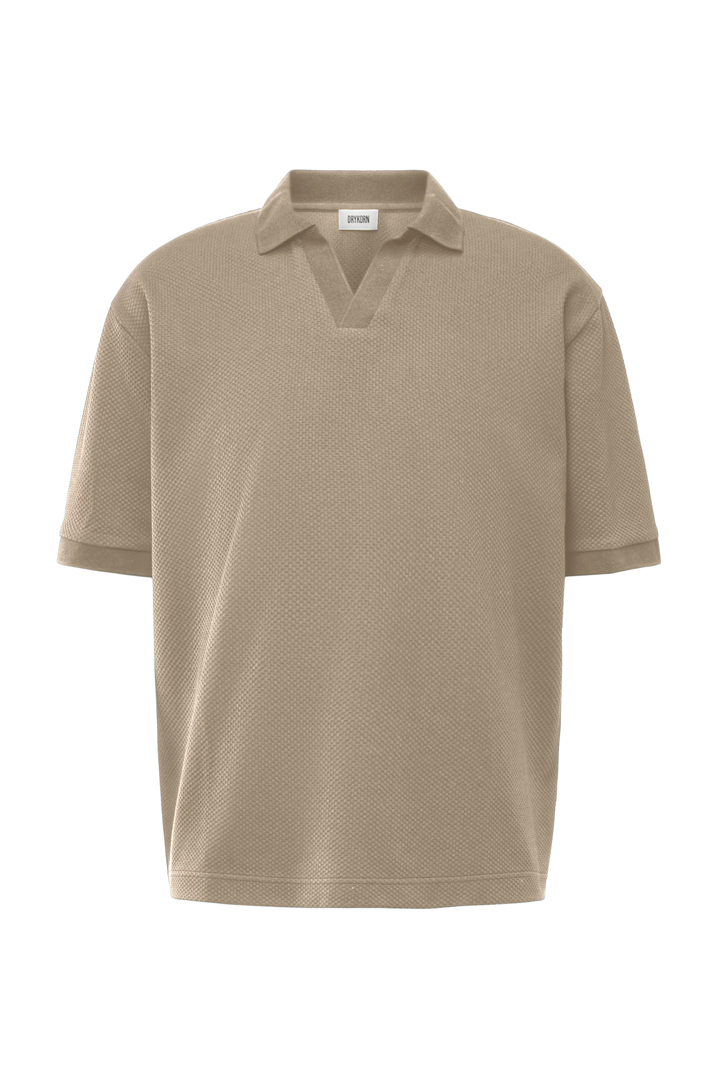 ACAYO - Casual polo in katoenmix - heren - bruin - Freisteller Frontansicht