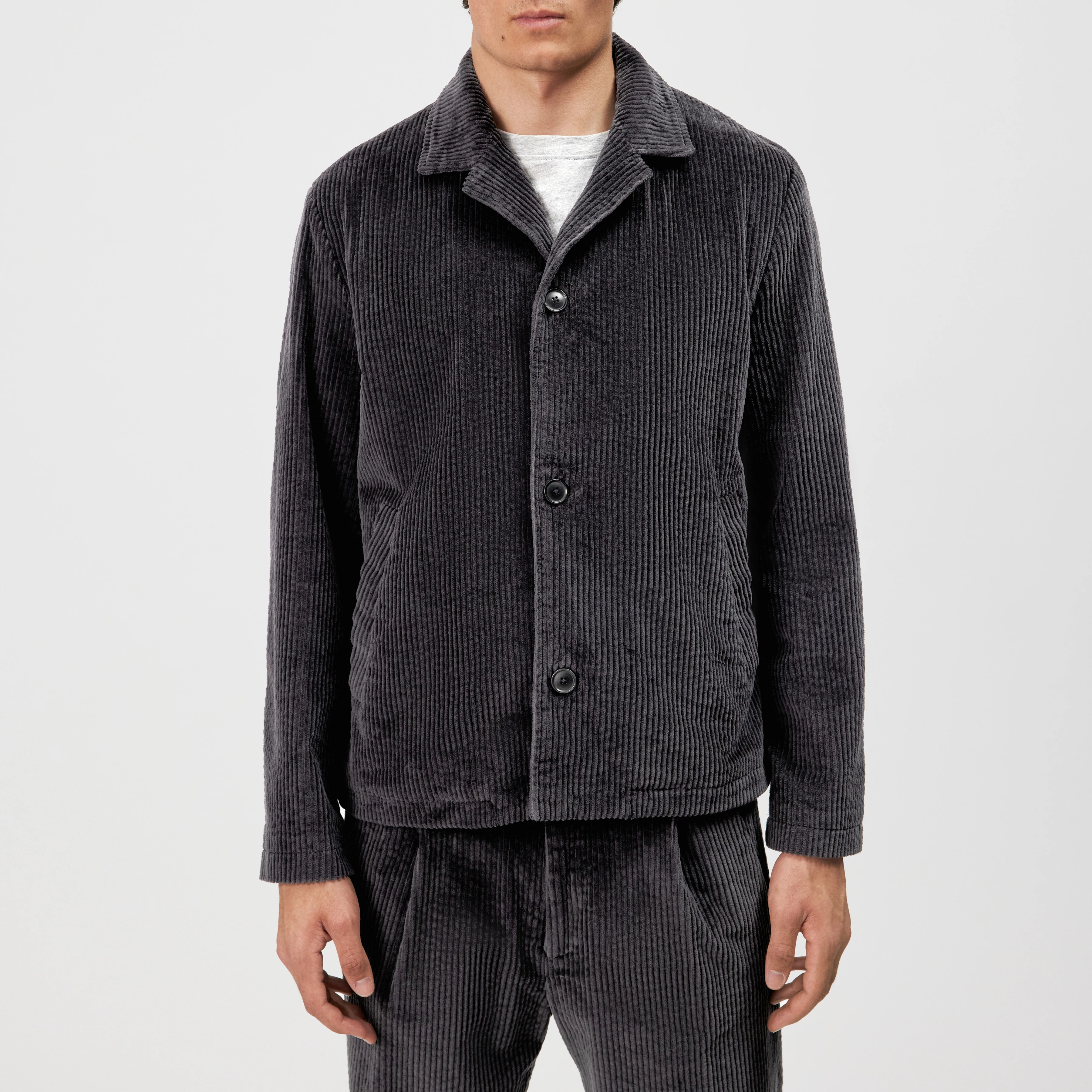 LOUVIN - Regular Fit Jacke in Breitcord - Herren - grau - Frontansicht
