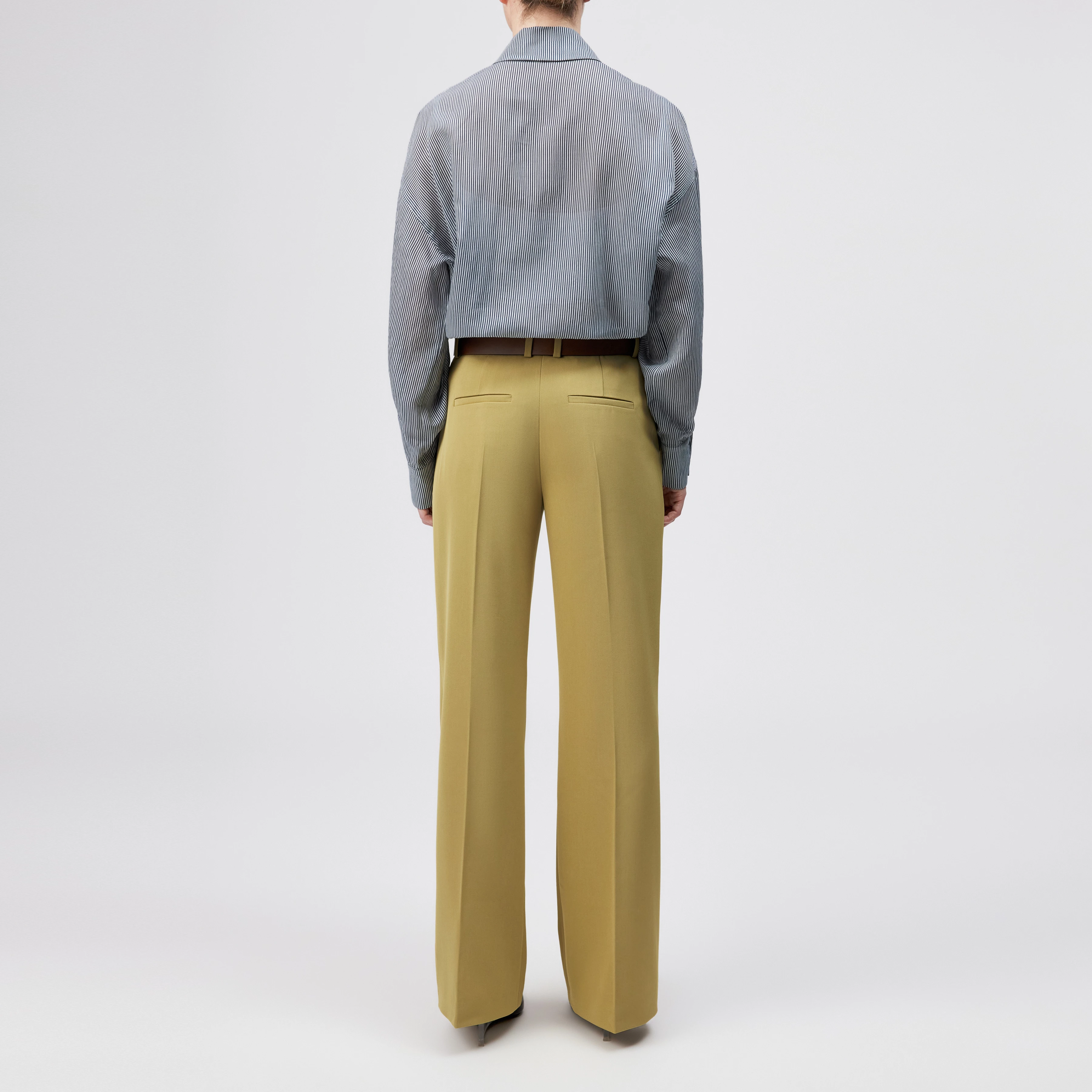 ARGUE - Techno-twill flared trousers - women - brown - Rückansicht