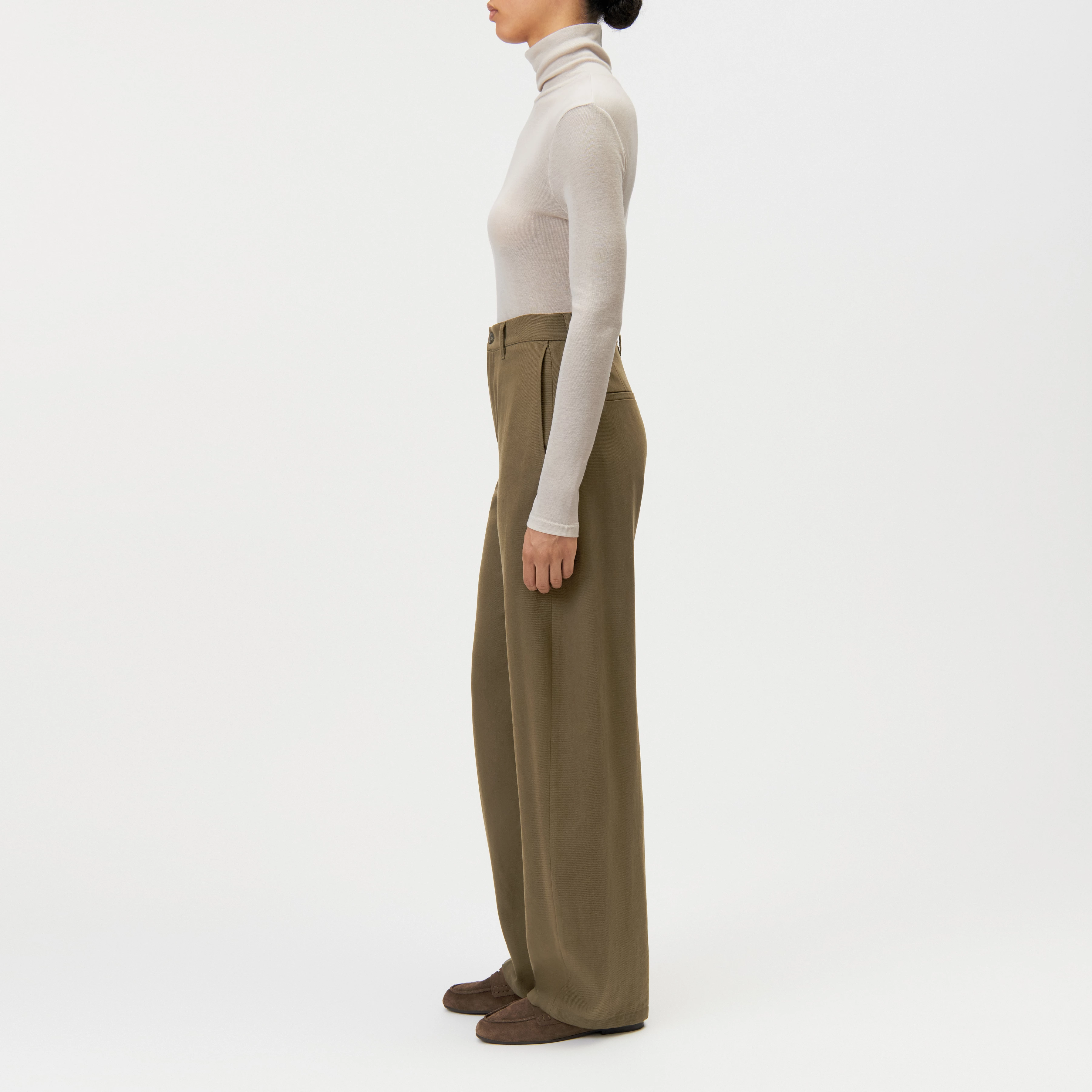 RECEIVE - Pantalon ample coupe décontractée - women - vert - Seitenansicht