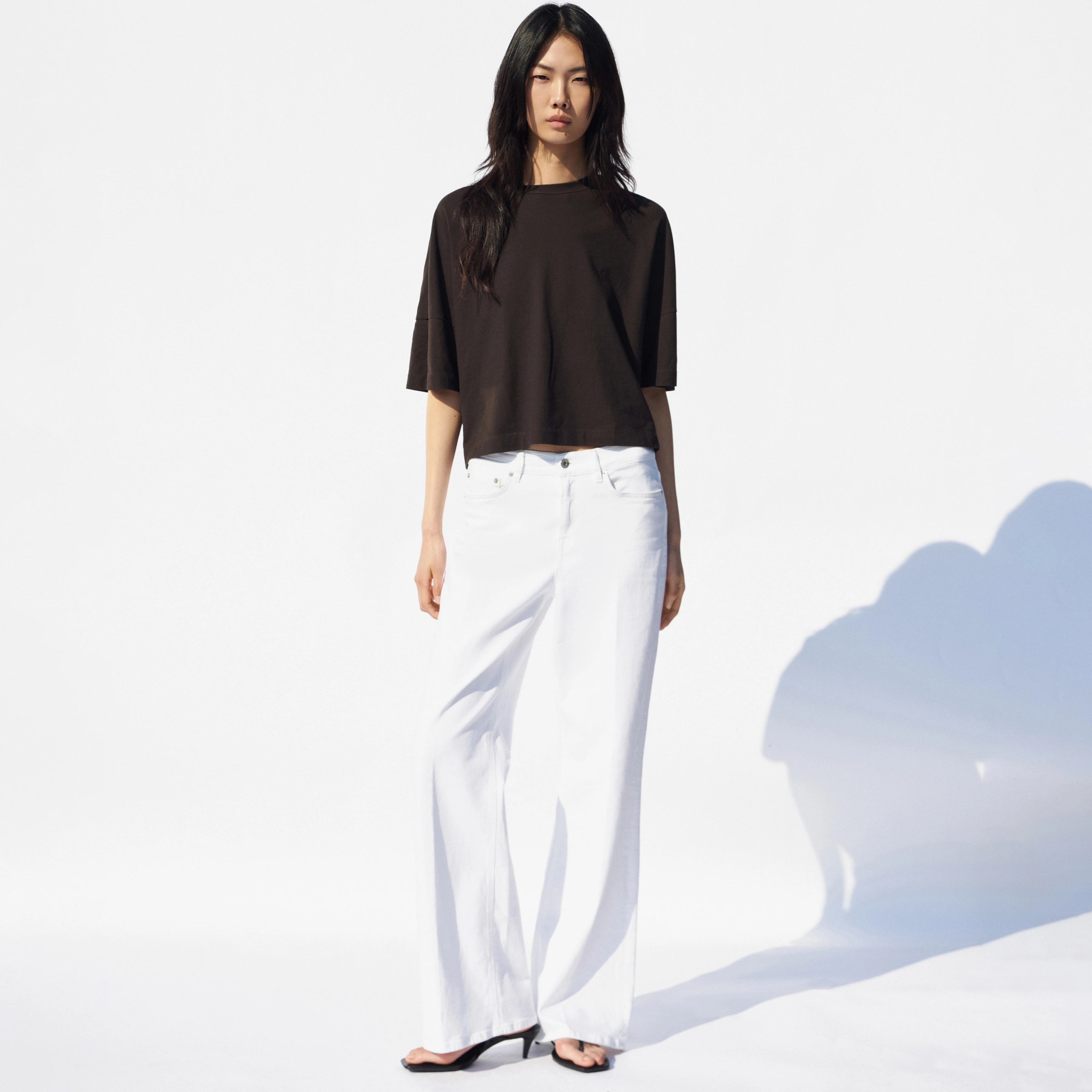 KUSIA - Casual cotton crepe T-shirt - women - brown