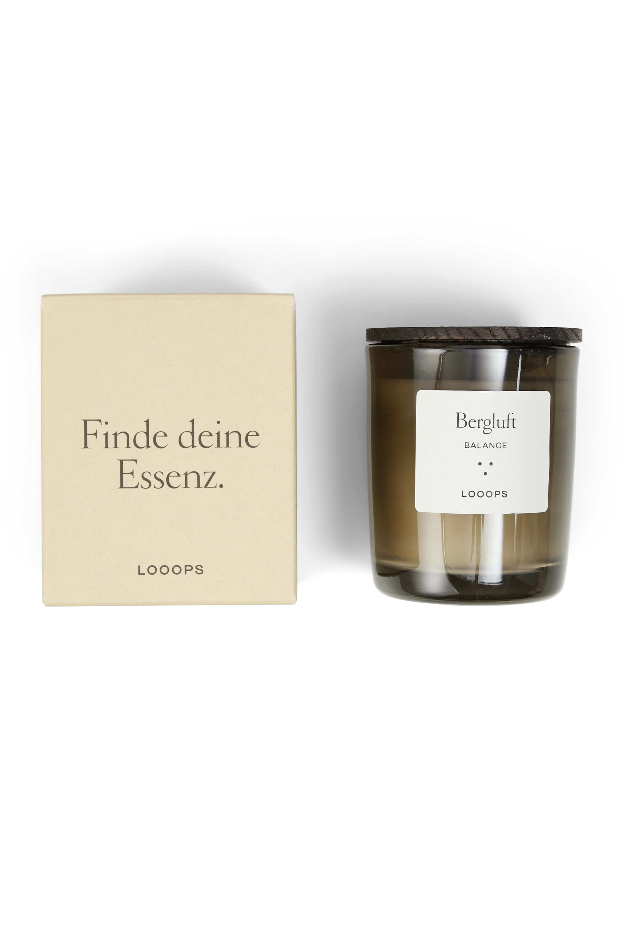 BERGLUFT_KERZE - Kleine BERGLUFT Duftkerze von LOOOPS - Unisex - braun - Freisteller Rückansicht