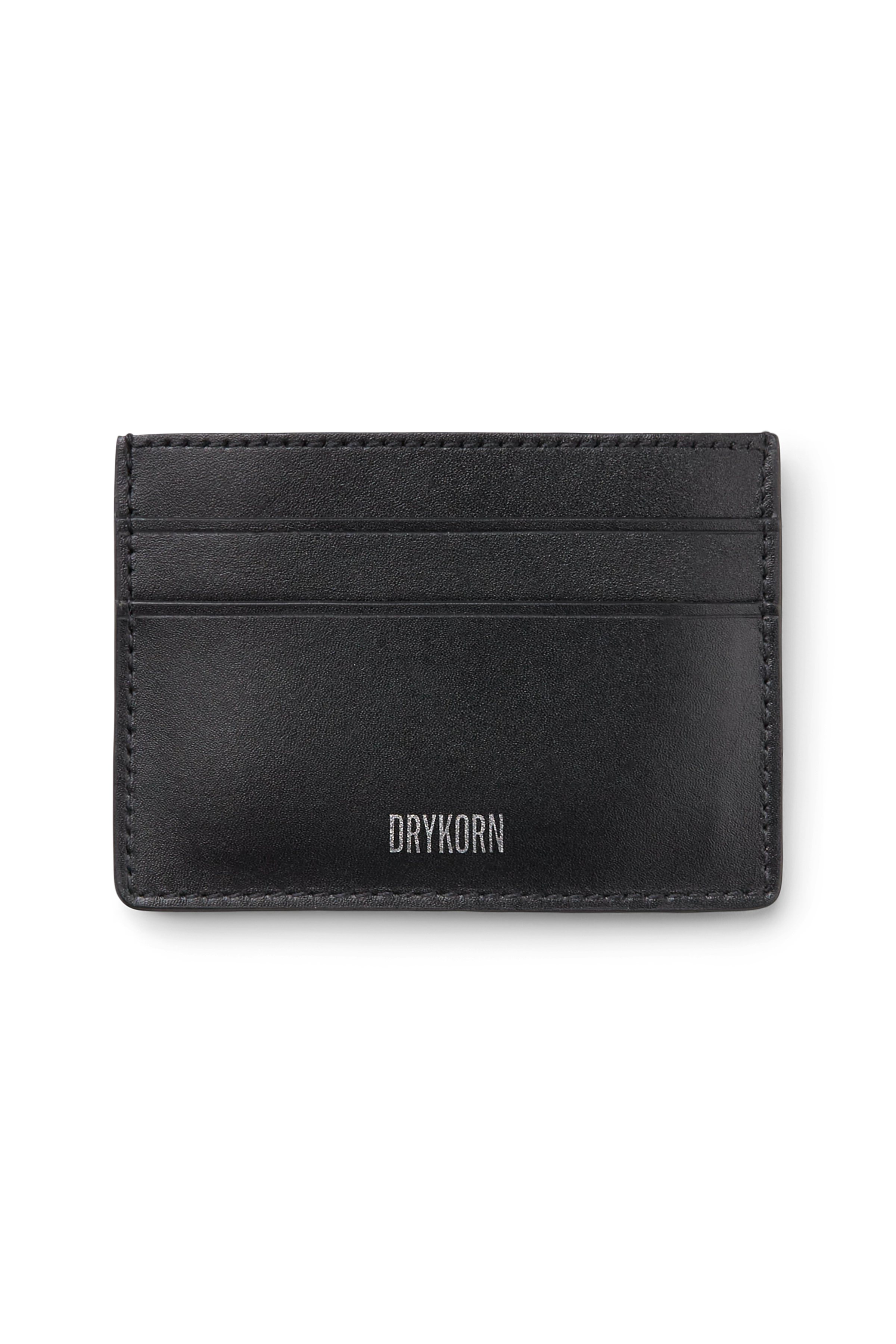 JUNIS - Cardholder in Leder - Unisex - schwarz - Freisteller Frontansicht