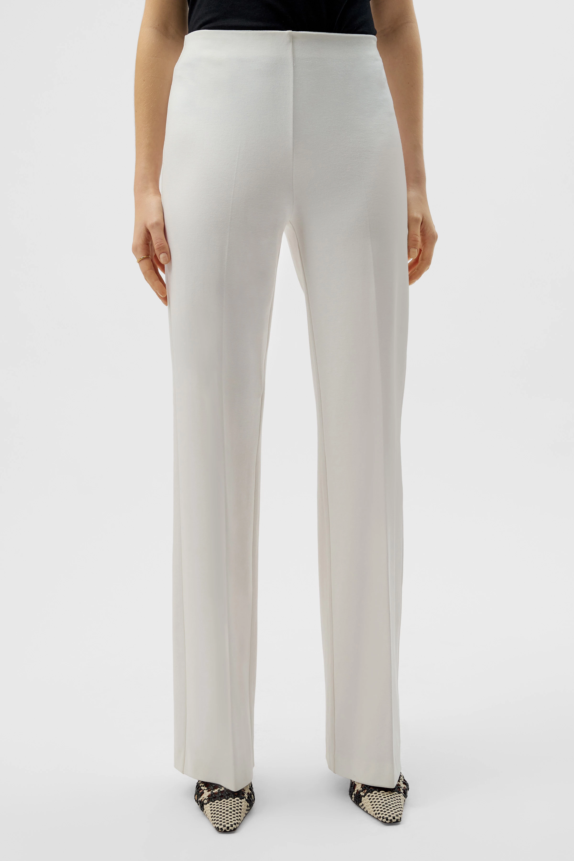 ALIVE - jersey slip trousers in techno-stretch - women - off white - Frontansicht