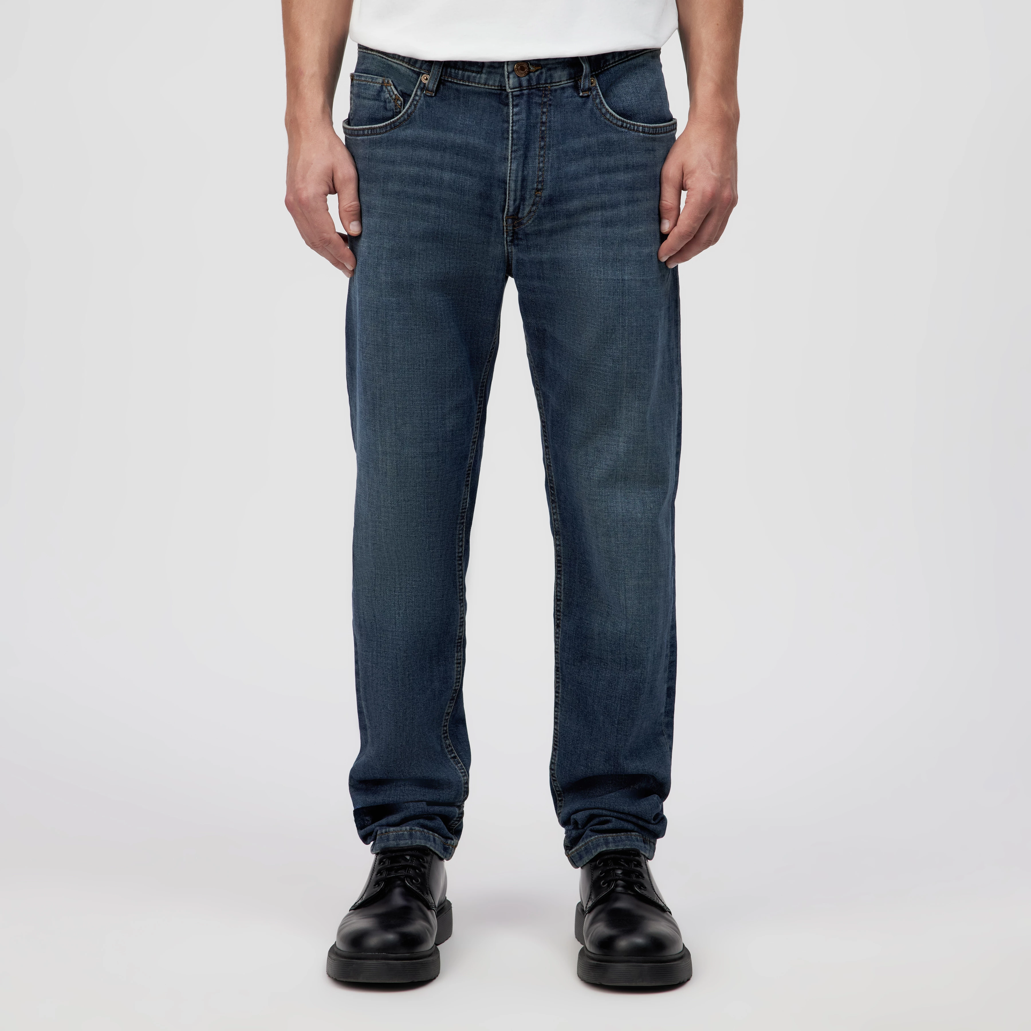 RICC - Jean slim en denim bleu moyen - men - bleu - Frontansicht