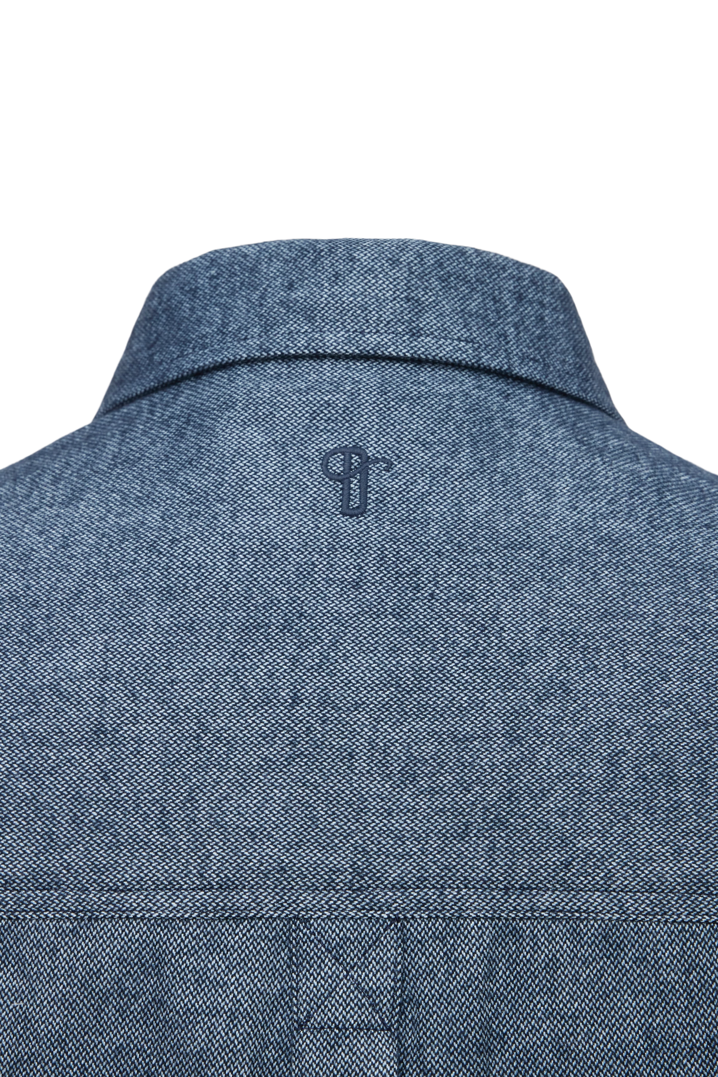 NOWEN_D - Work Wear Inspired Shirt in angerautem Flanell - Herren - blau - Freisteller Detailansicht