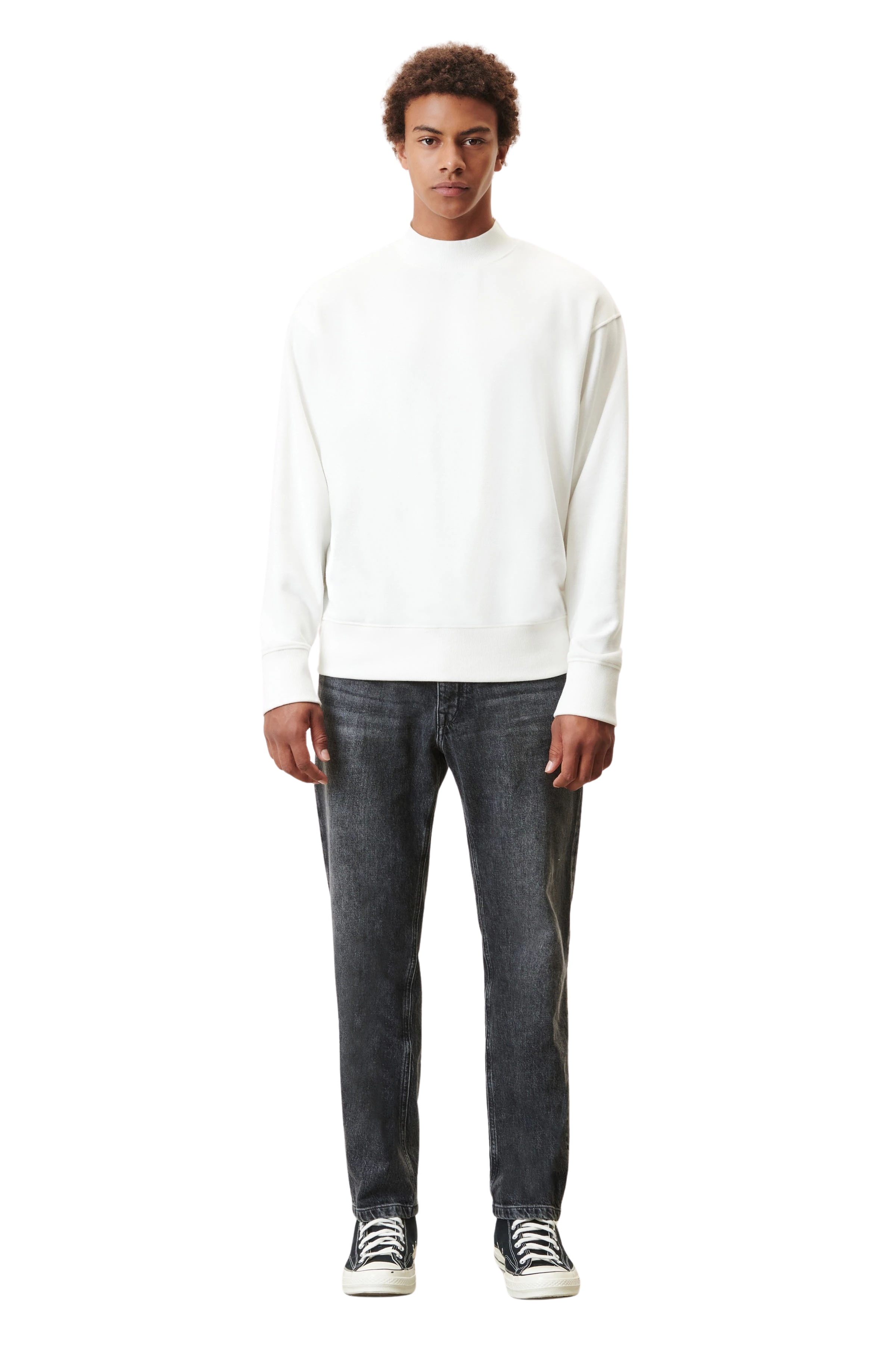 OLIAS - Sweatshirt in French Terry - men - off white - Ganzkörper-Frontansicht