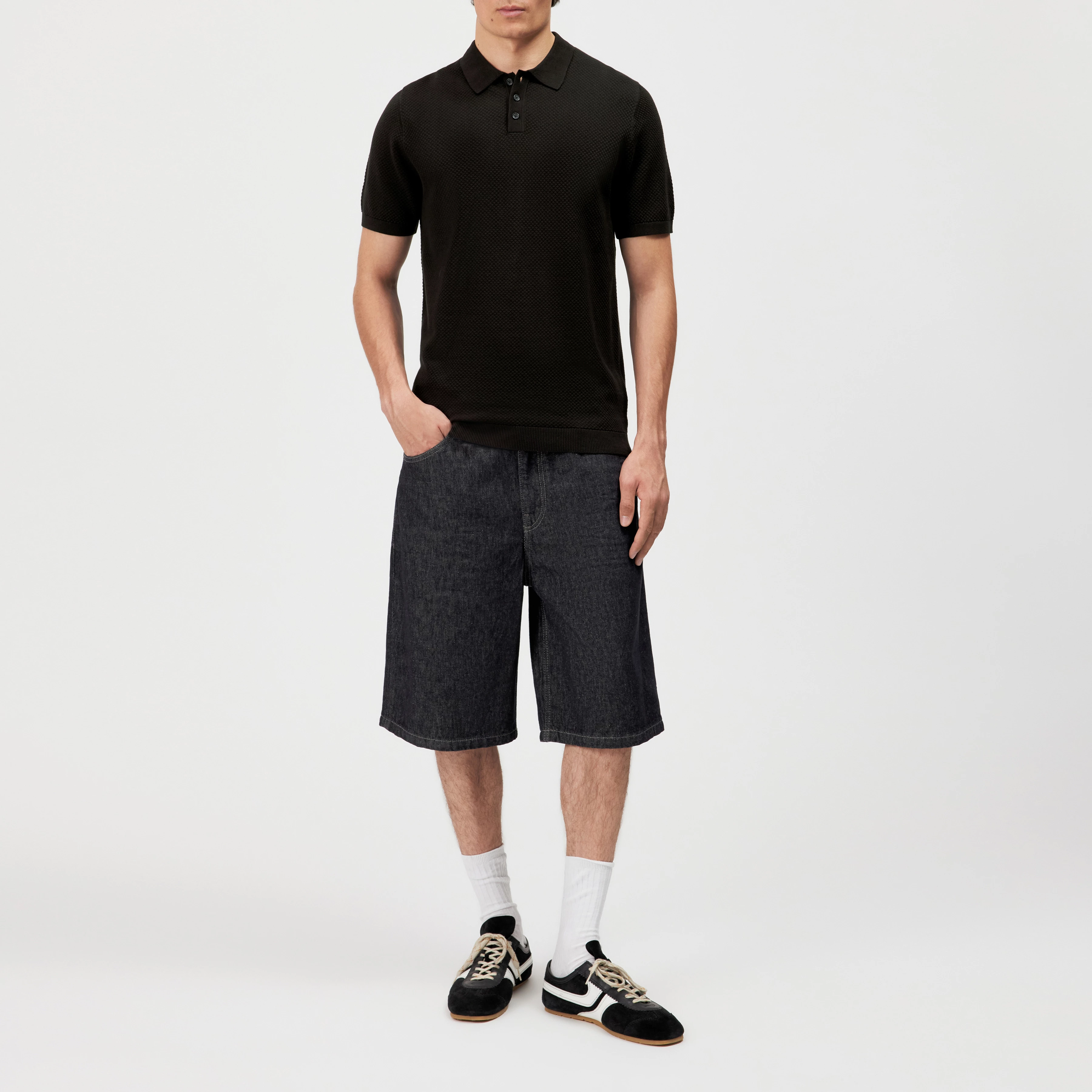 TRITON - Polo shirt in cotton - men - brown - Ganzkörper-Frontansicht