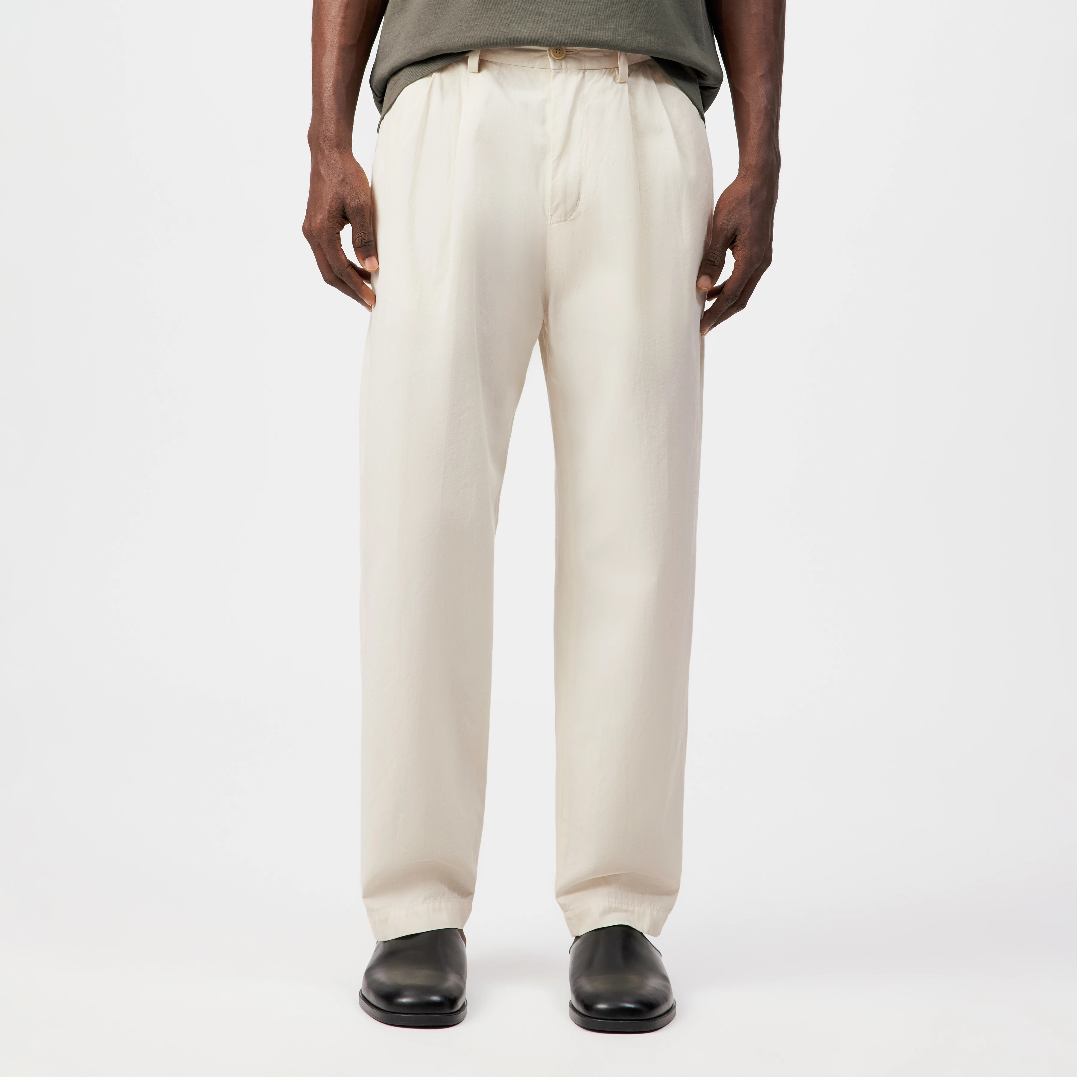 MARYKO - Tailored cotton-twill trousers - men - off white - Frontansicht