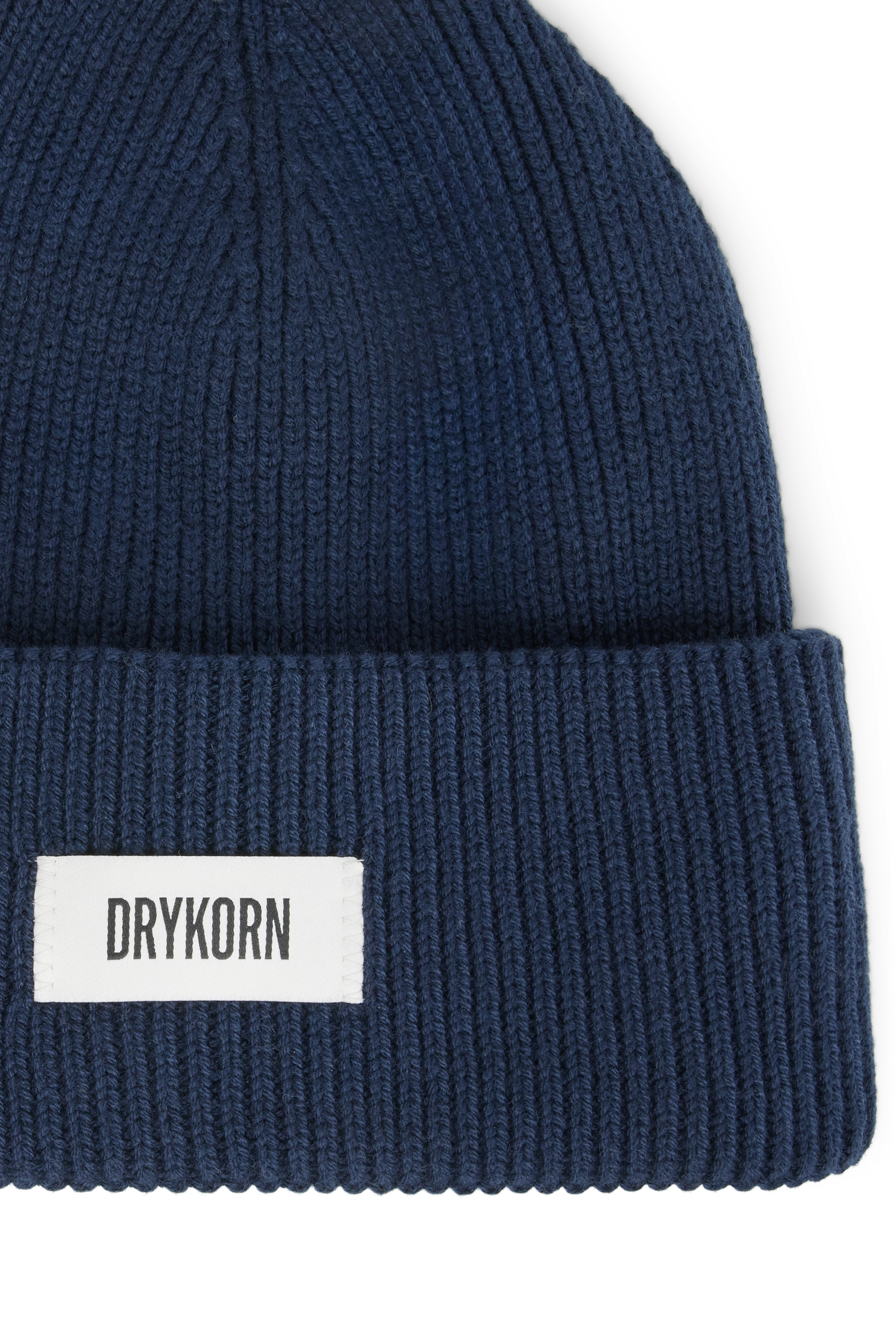 LOAH_3 - Beanie in Baumwoll-Mix - Unisex - blau - Freisteller Detailansicht