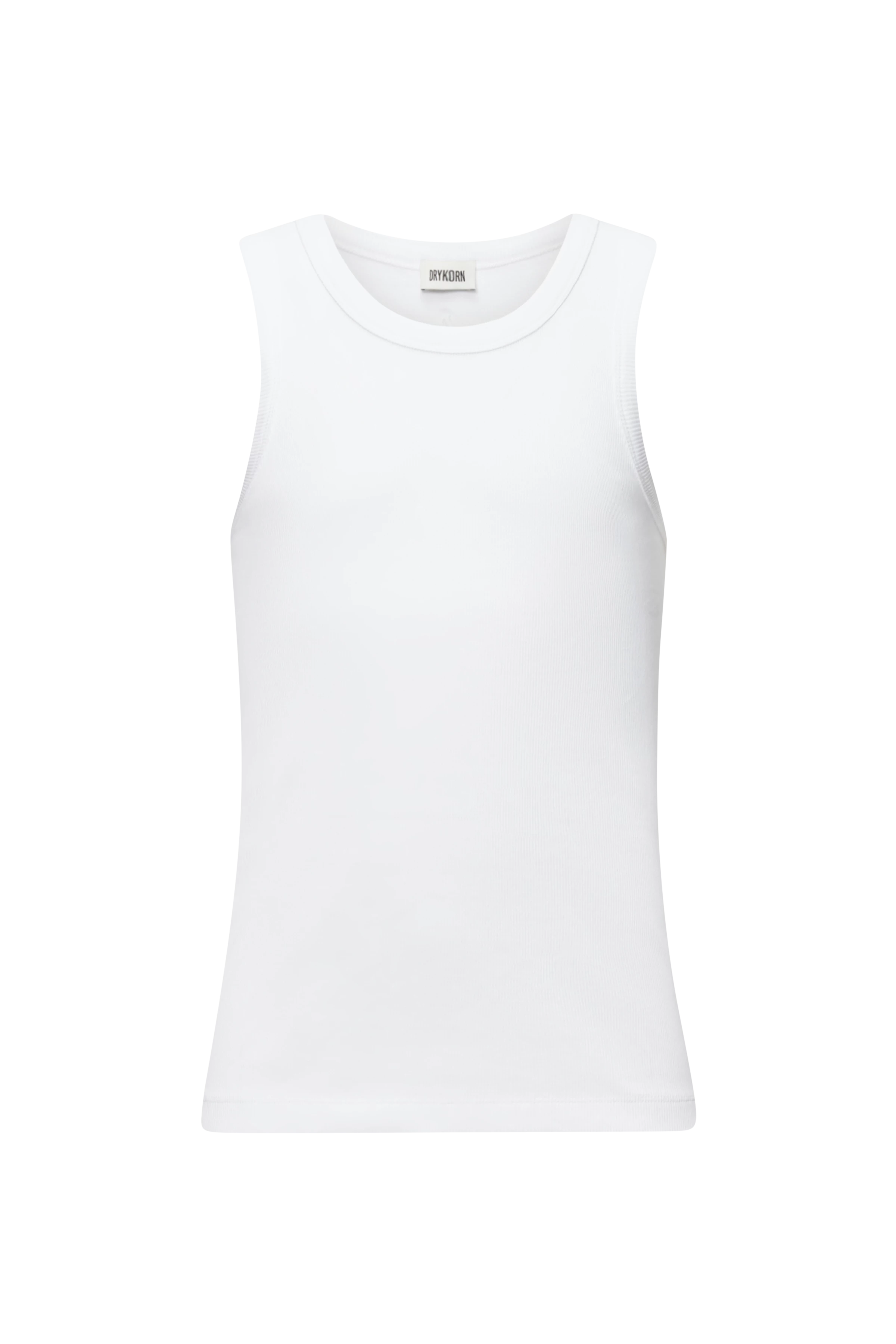 NATHAN - Bodyfitted ribbed tank top in cotton - men - white - Freisteller Frontansicht