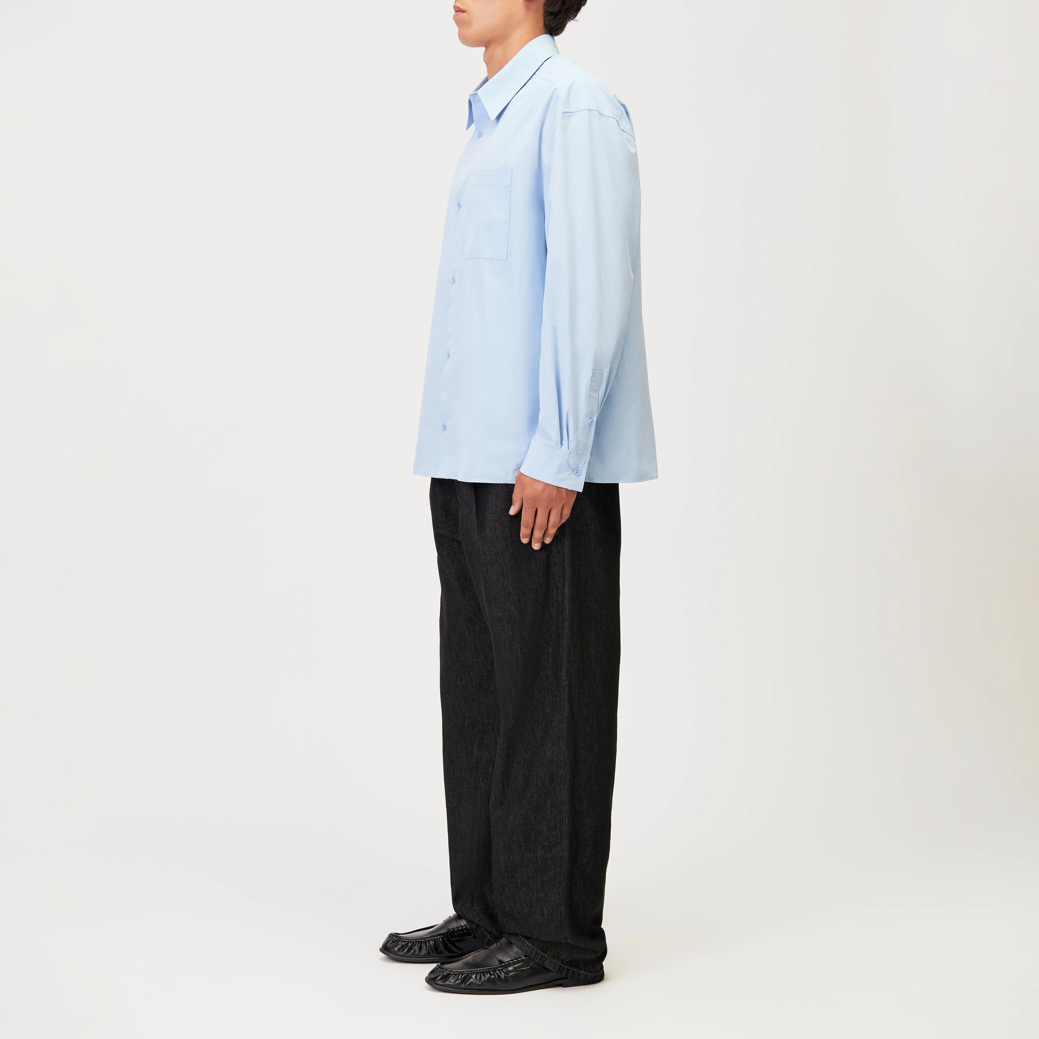 BAUNT - Regular Fit Pure Cotton Shirt - men - blue - Seitenansicht