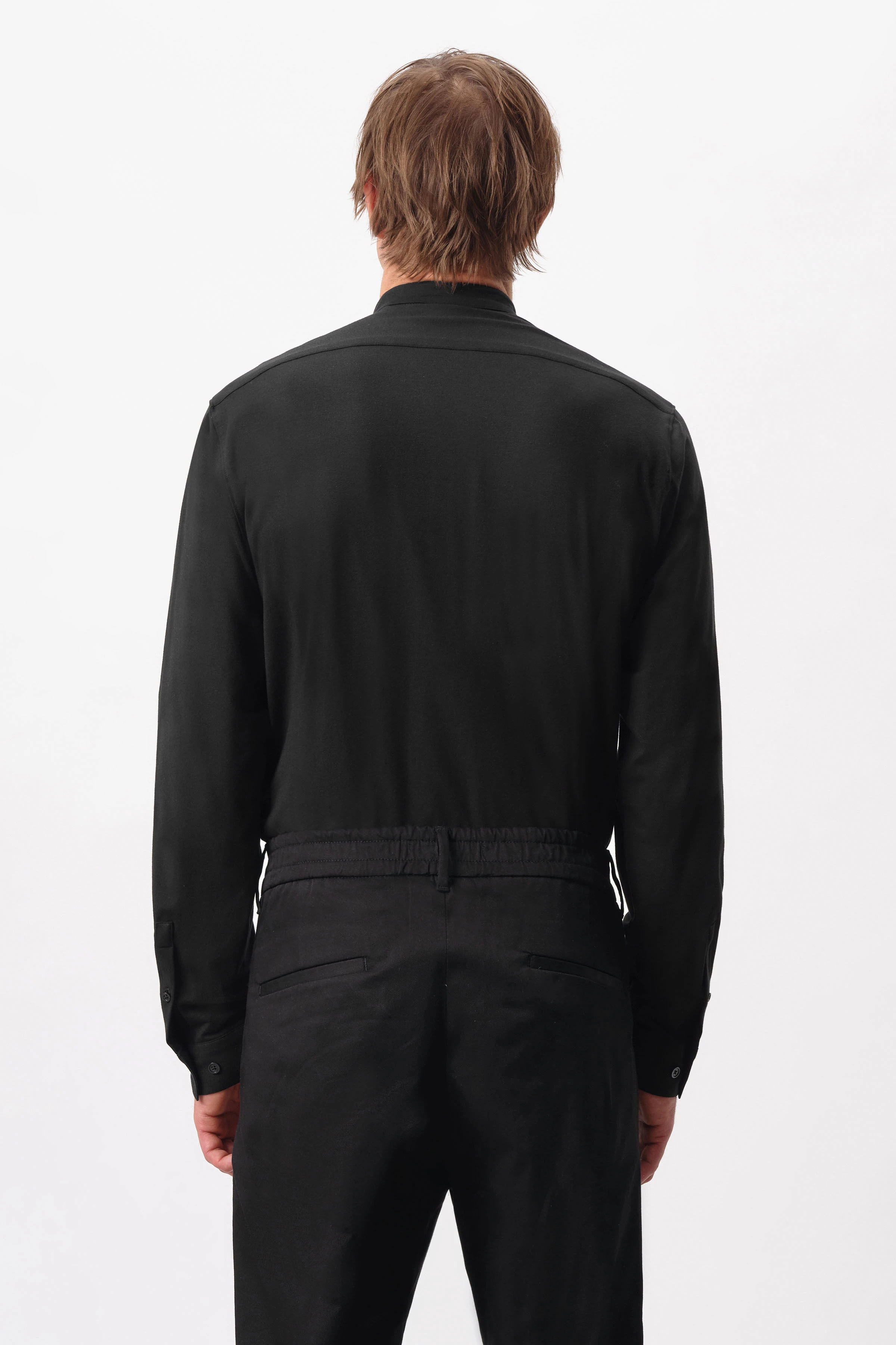 TIO - slim fit shirt in stretch cotton - men - Natural Aluminium - Rückansicht