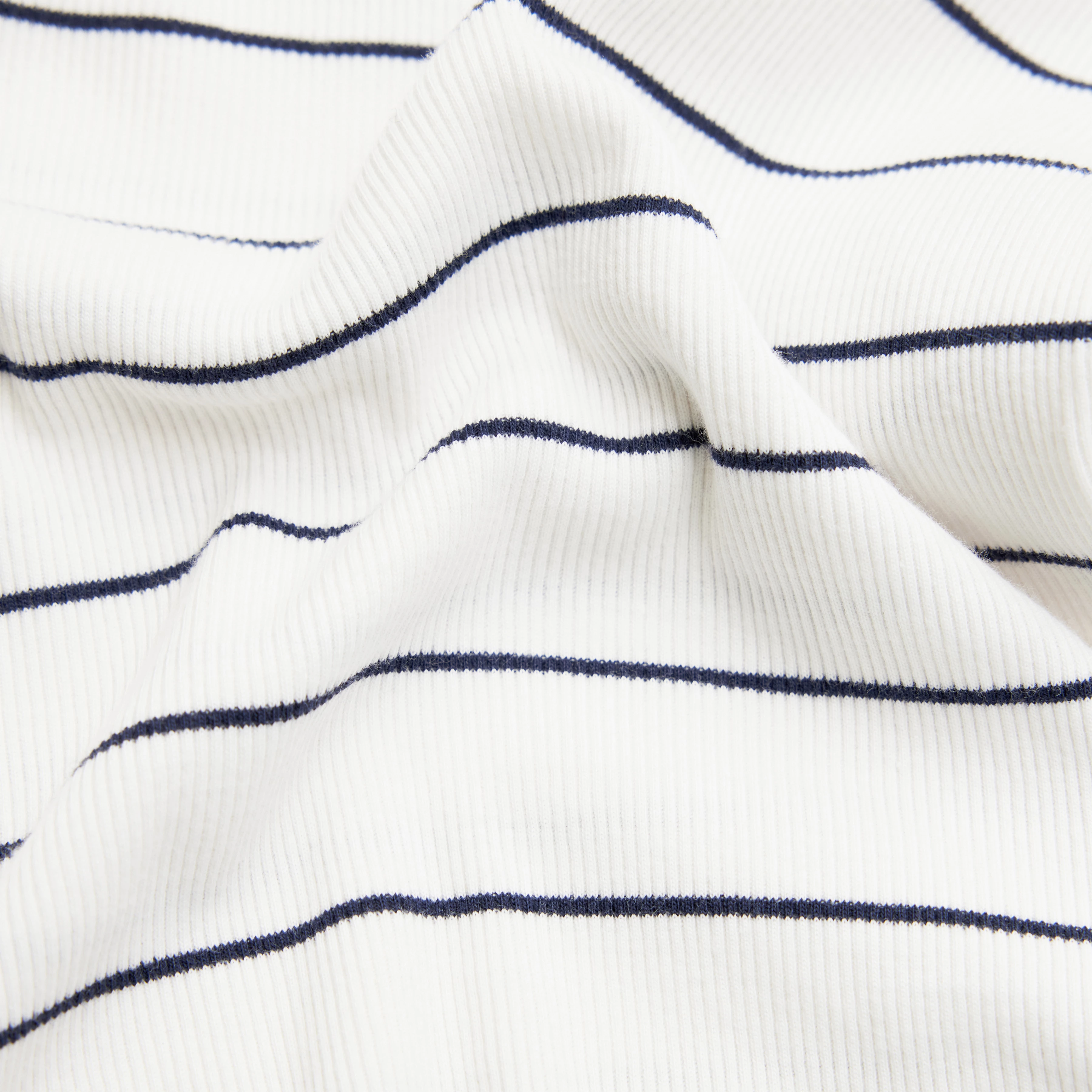 NURIT - Schmales Longsleeve in Baumwoll-Rippe - Damen - off white - Materialbild (B2C)