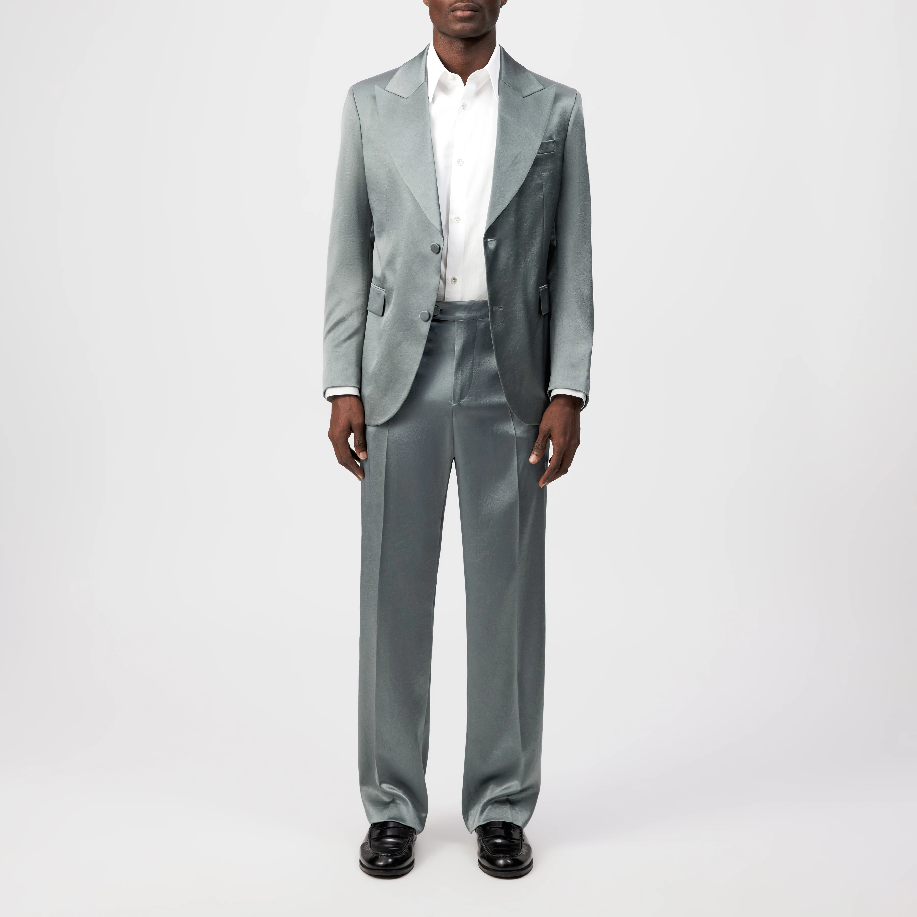 JACATO - Smokingjakke i satin - men - grøn - Ganzkörper-Frontansicht