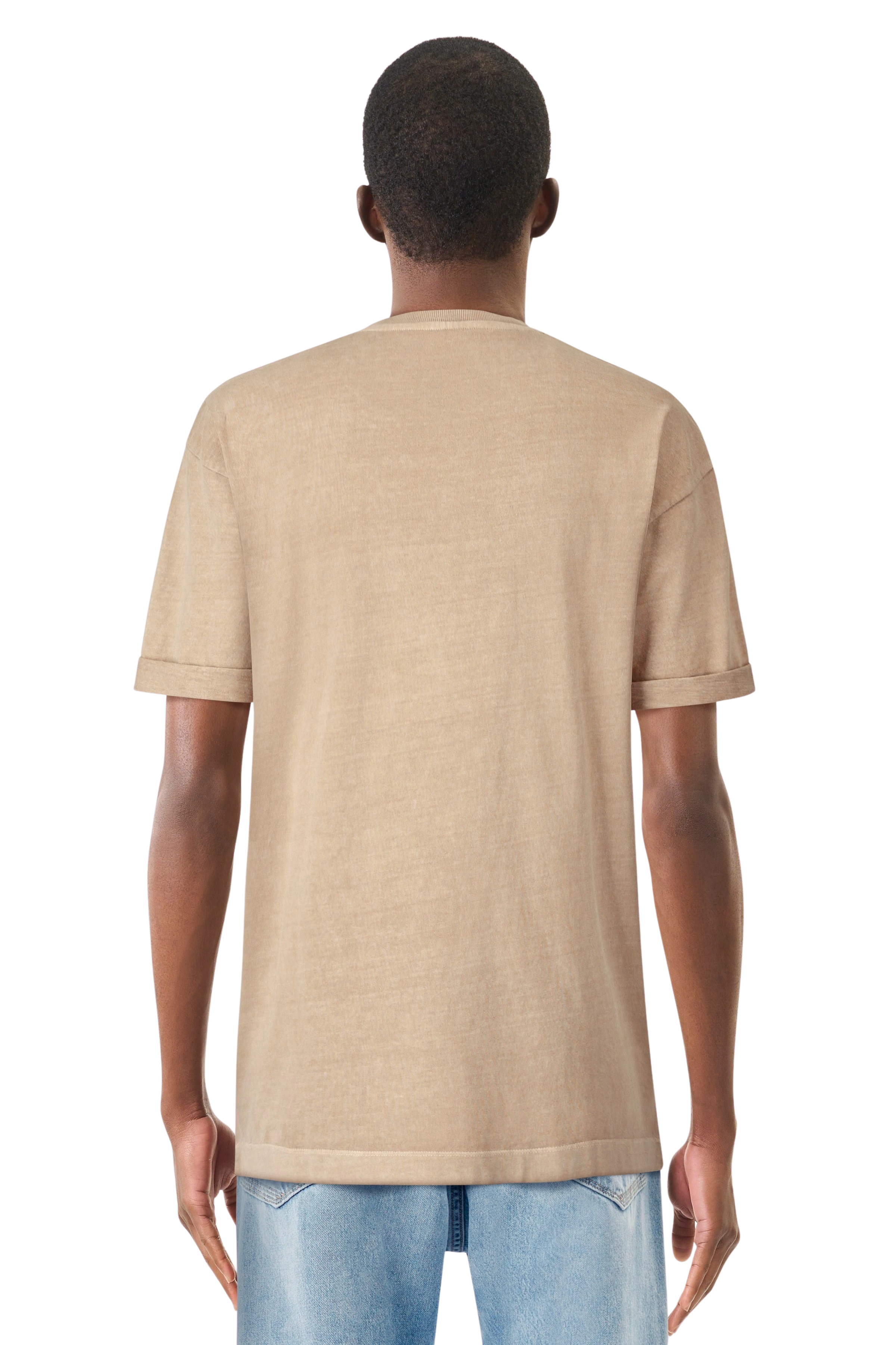 THILO - Relaxed fit T-Shirt in reiner Baumwolle - Herren - beige - Rückansicht