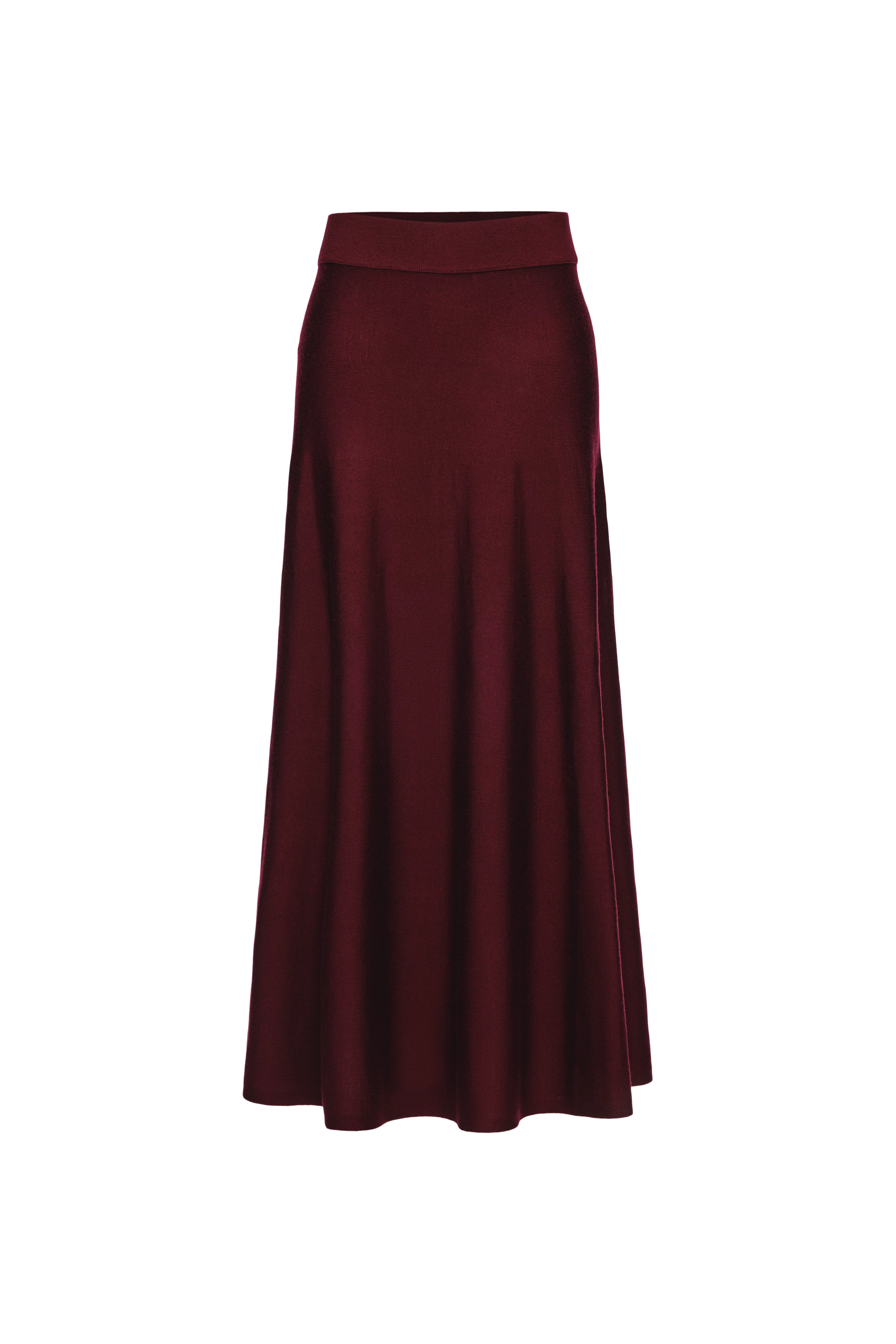 TENSYA - Ausgestellter Strickrock in 100% Merinowolle - Damen - rot - Freisteller Frontansicht