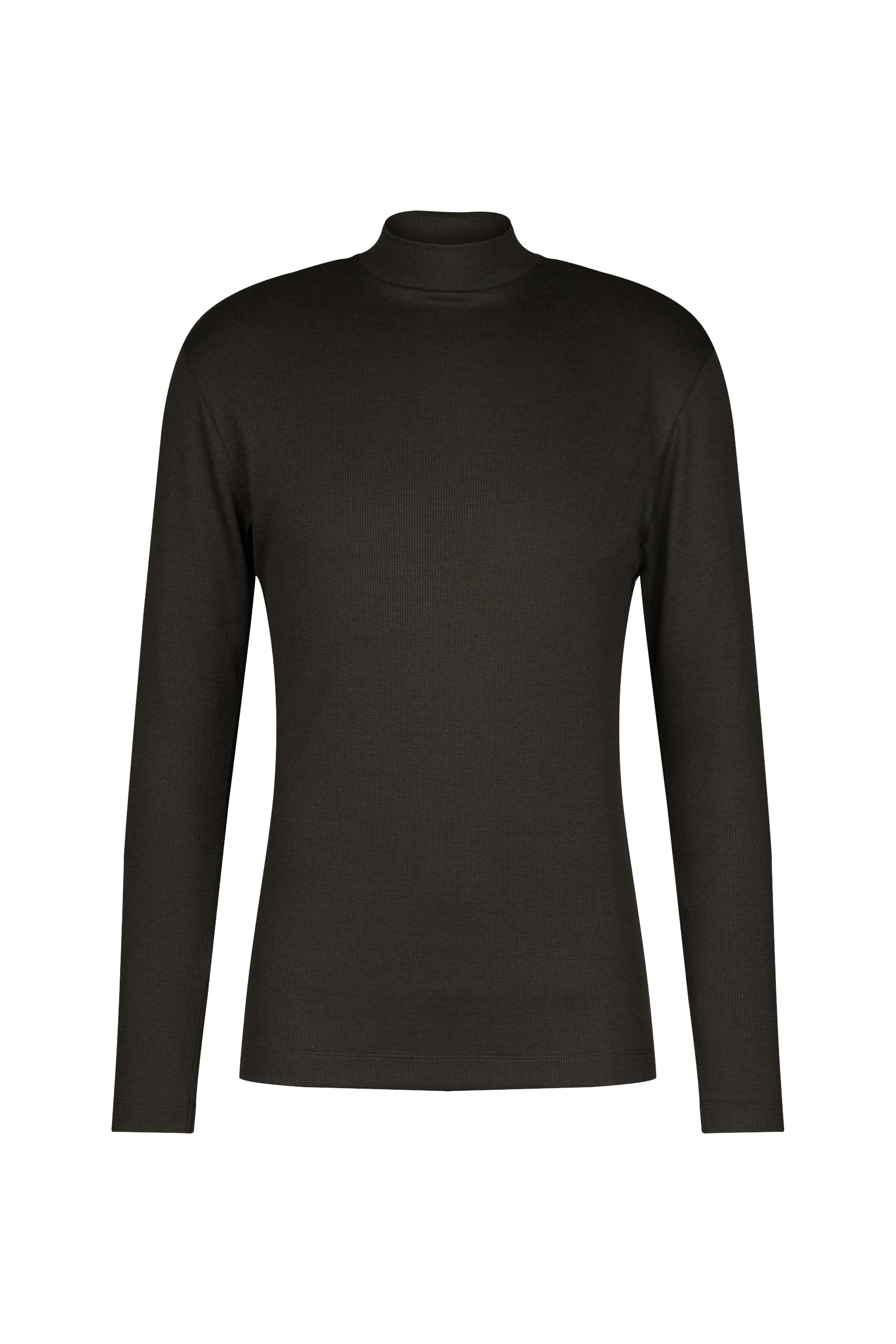 MORITZ - longsleeve in fine rib in lyocell-mix - men - green - Freisteller Frontansicht