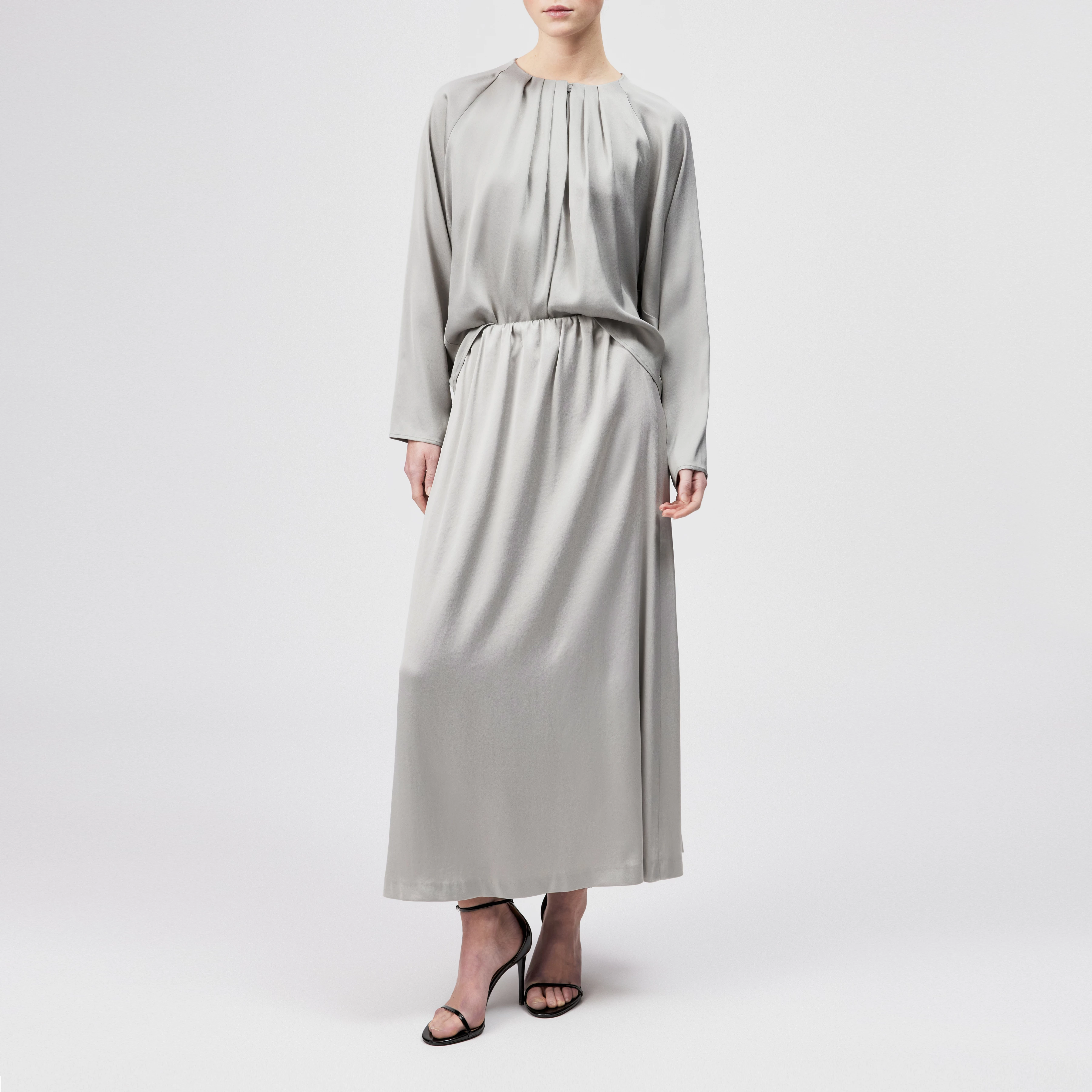 HARLEEN - Bohobluse im Relaxed Fit - Damen - grau - Ganzkörper-Frontansicht