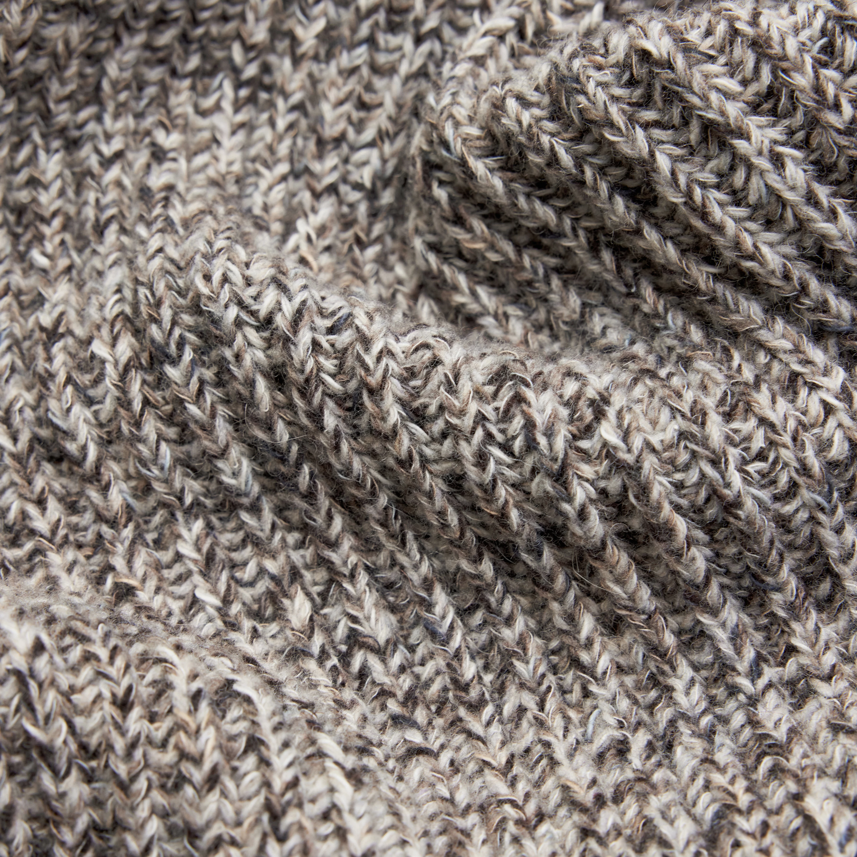 VARISA - Turtleneck jumper in wool-cotton blend - women - brown - Materialbild (B2C)