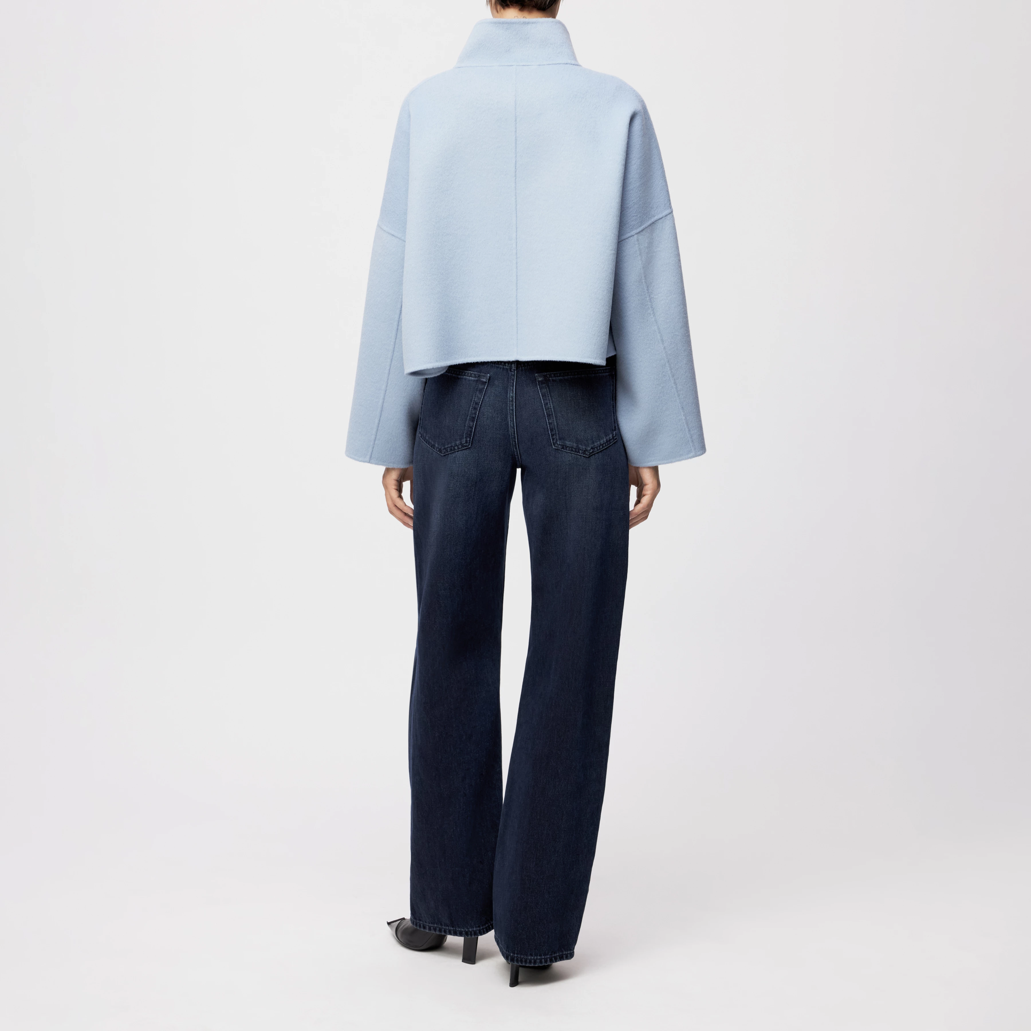 ELSTOW_1 - Oversized Jacke in Doubleface - Damen - blau - Rückansicht