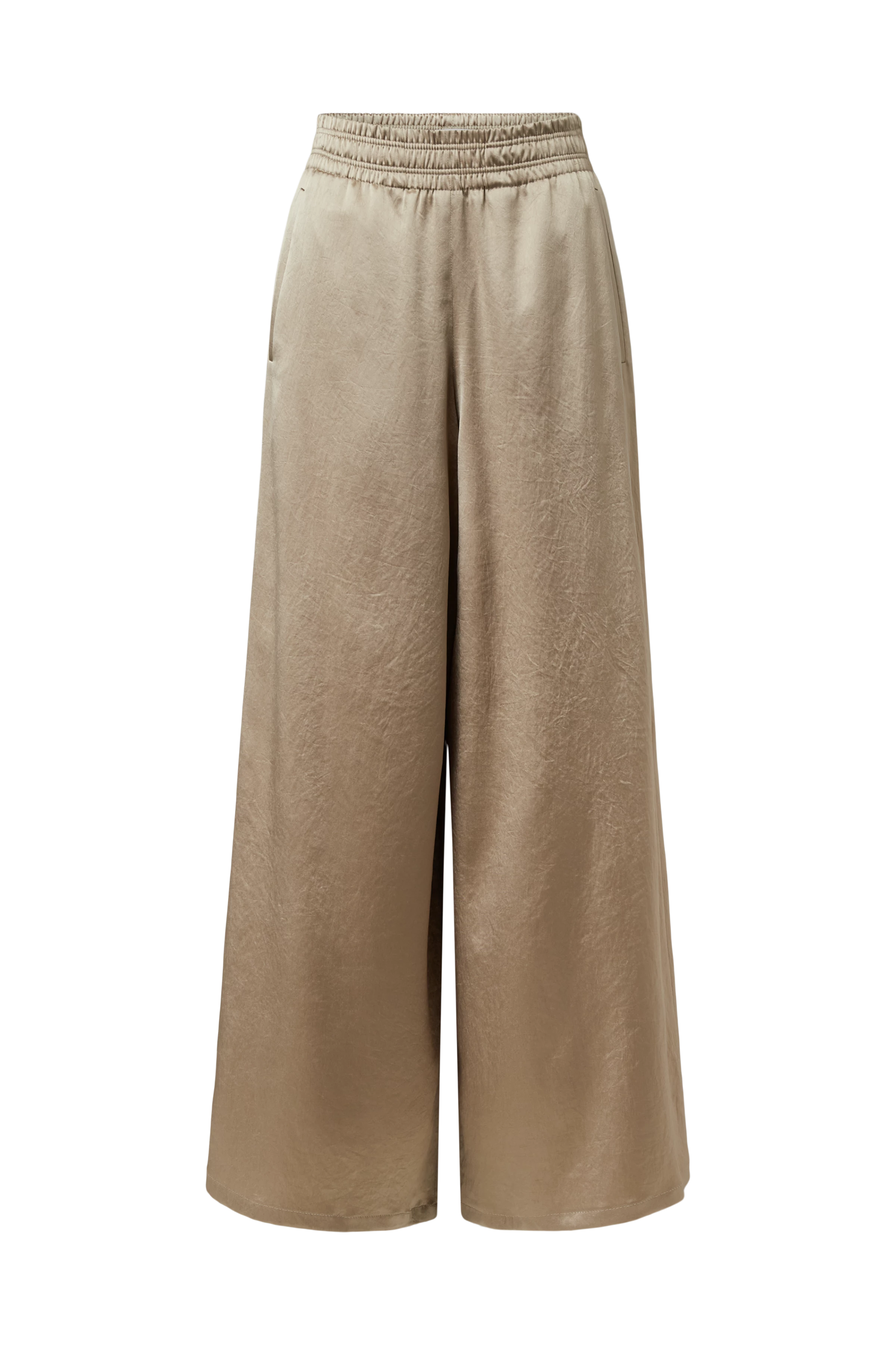 CEILING - Pantalon large en satin fluide - women - marron - Freisteller Frontansicht