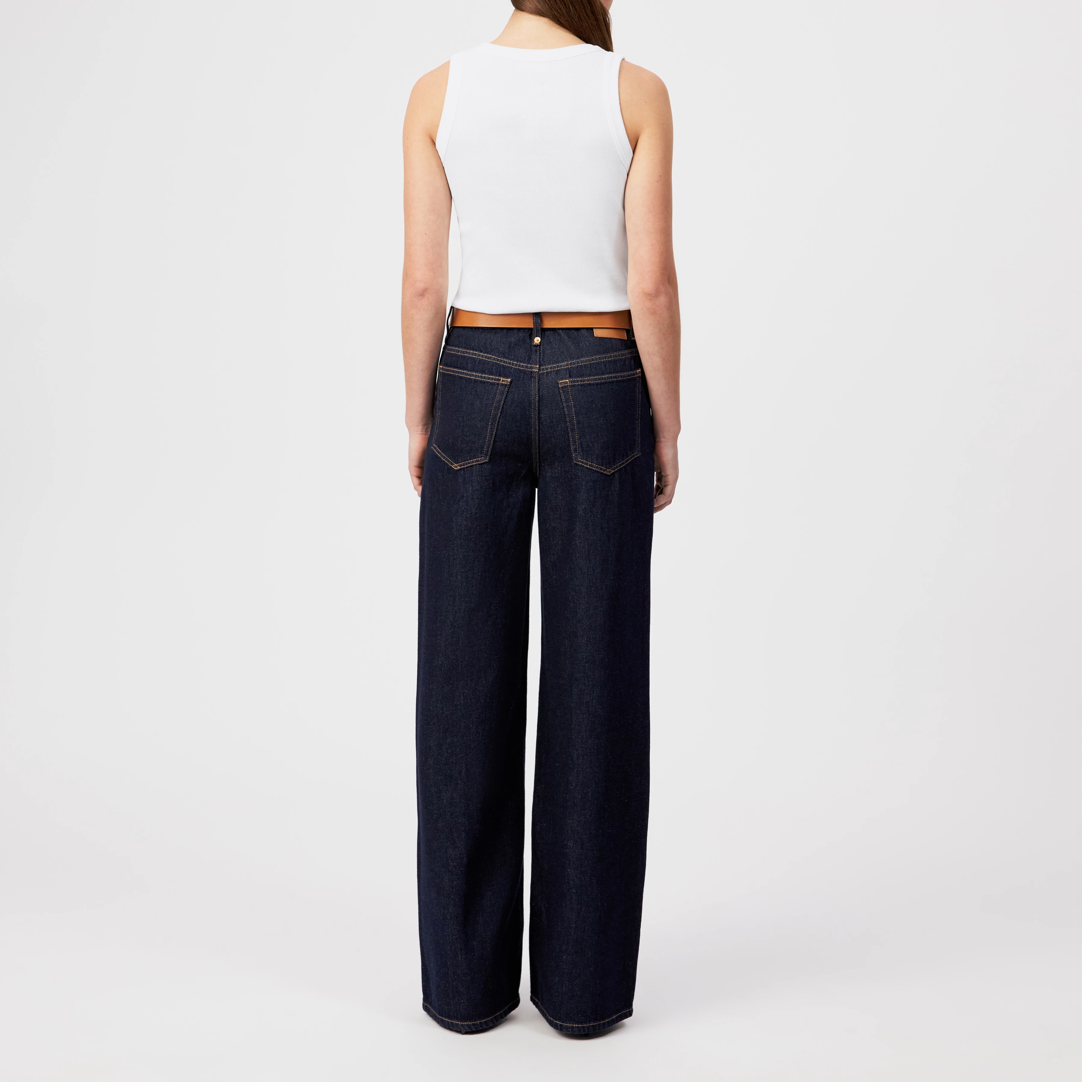 FLUNG - Mid-waist jeans af ren bomuld - women - blå - Rückansicht
