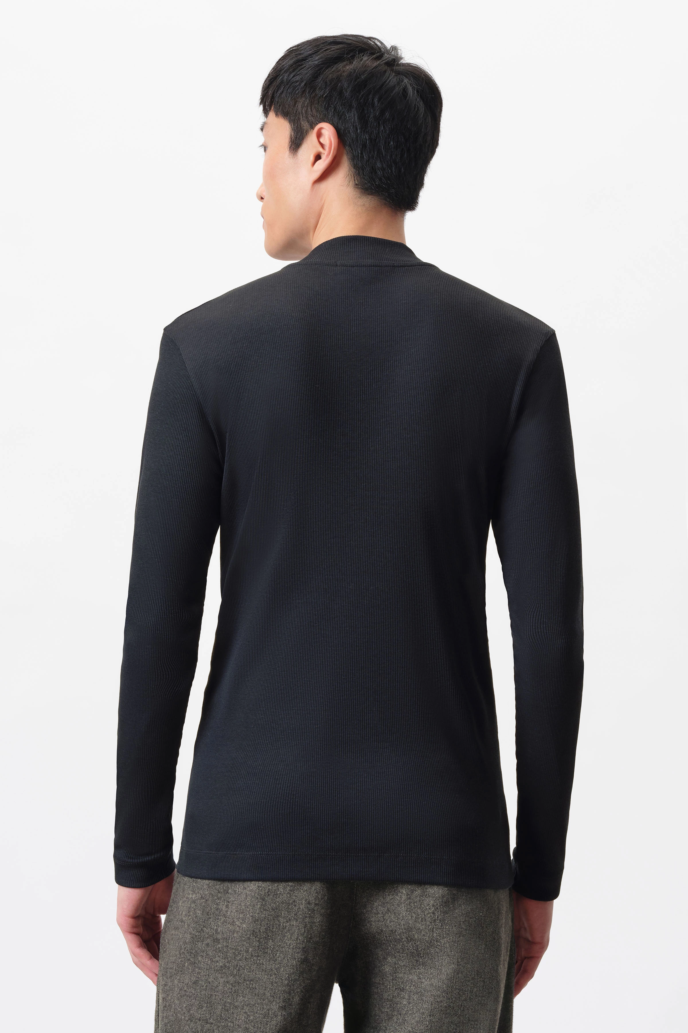 MORITZ - sweatshirt with stand-up collar in lyocell-mix - men - blue - Rückansicht