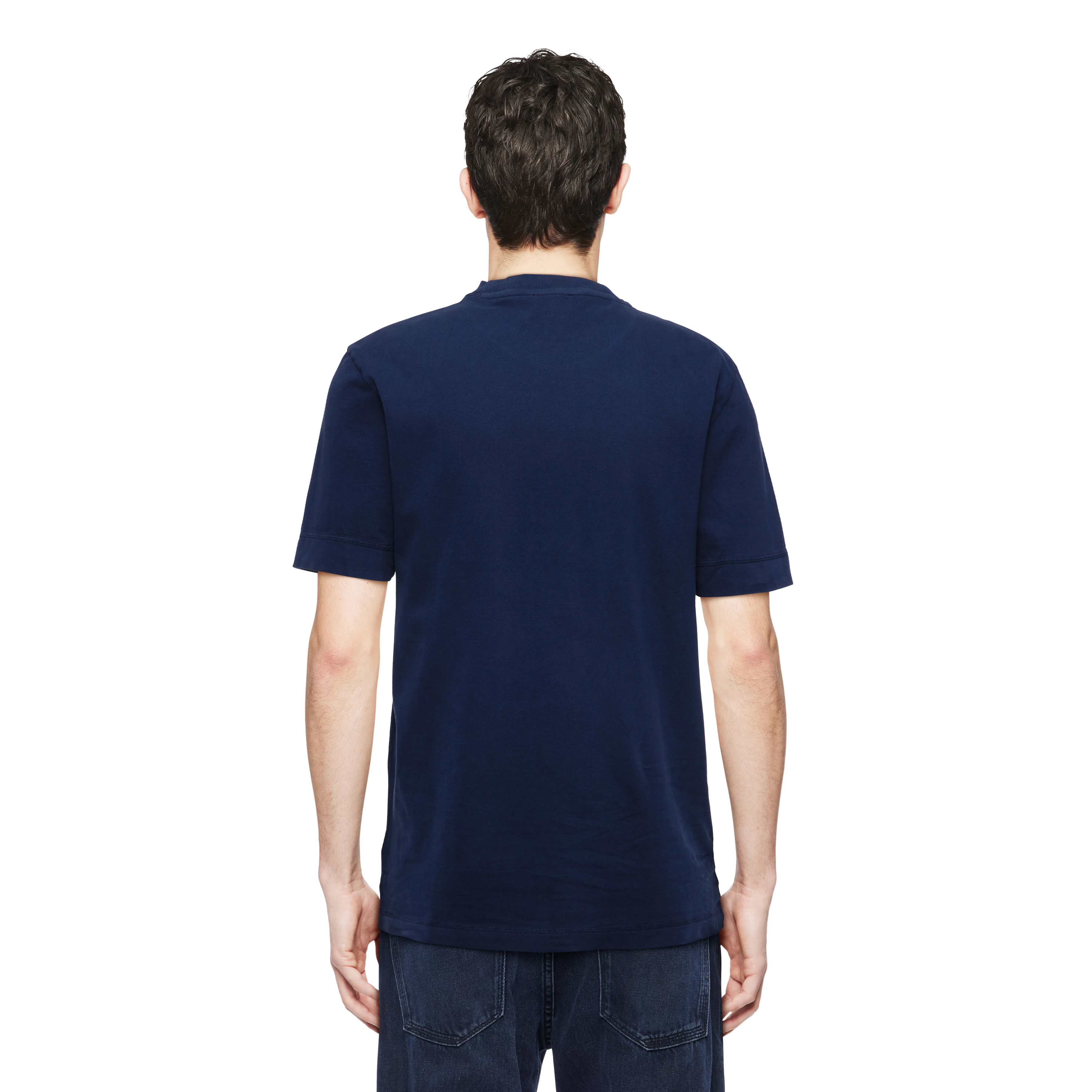 RAPHAEL - T-shirt in washed look - men - blue - Rückansicht