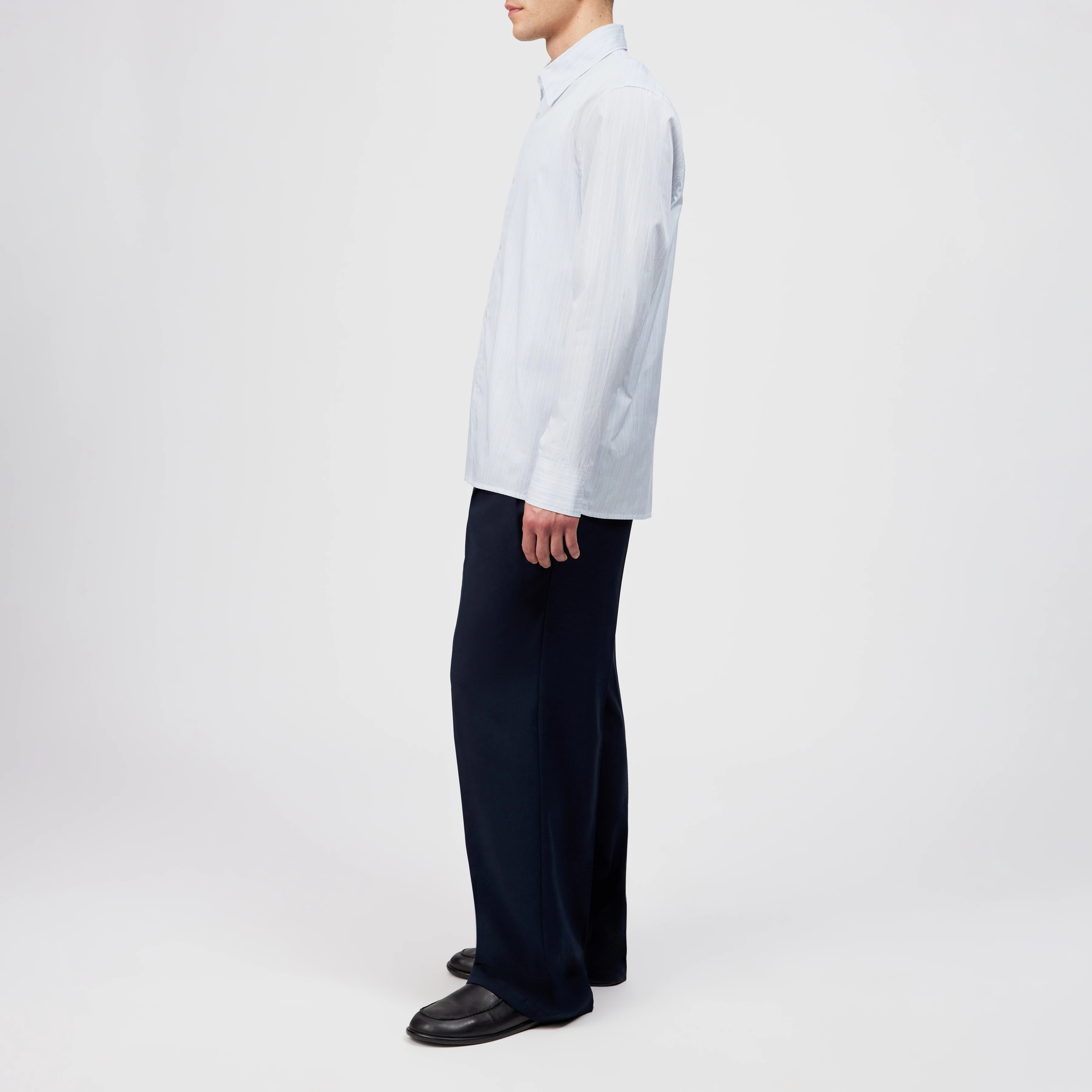 GAUNT - Classic long-sleeve shirt in pure cotton - men - white - Seitenansicht