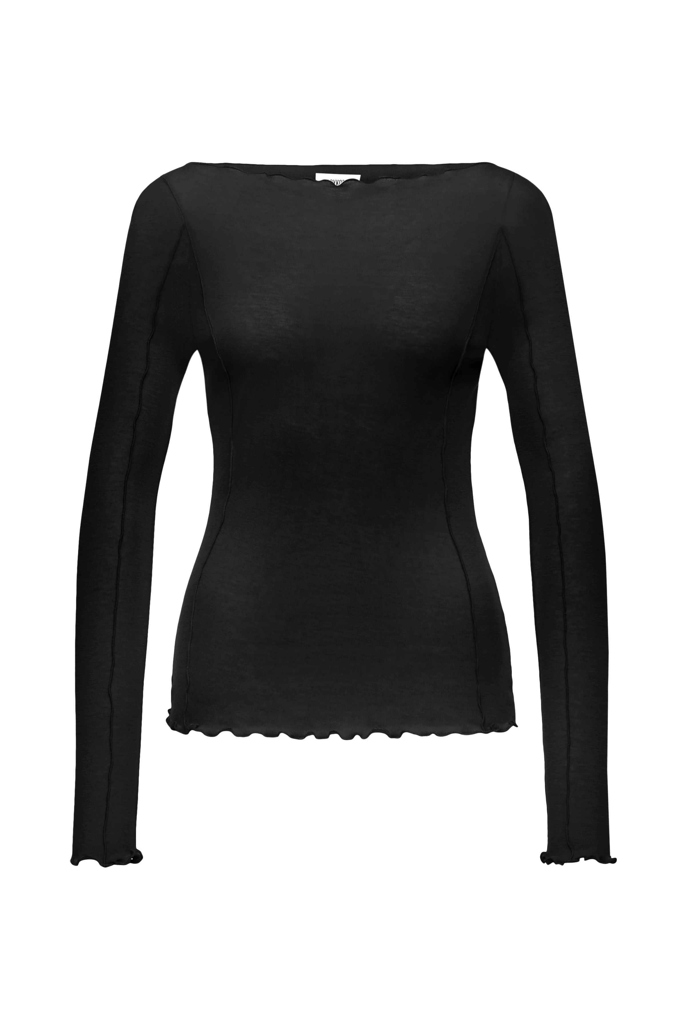 YSARA - Schmales Oberteil in Lyocell-Wolle-Mix - Damen - schwarz - Freisteller Frontansicht