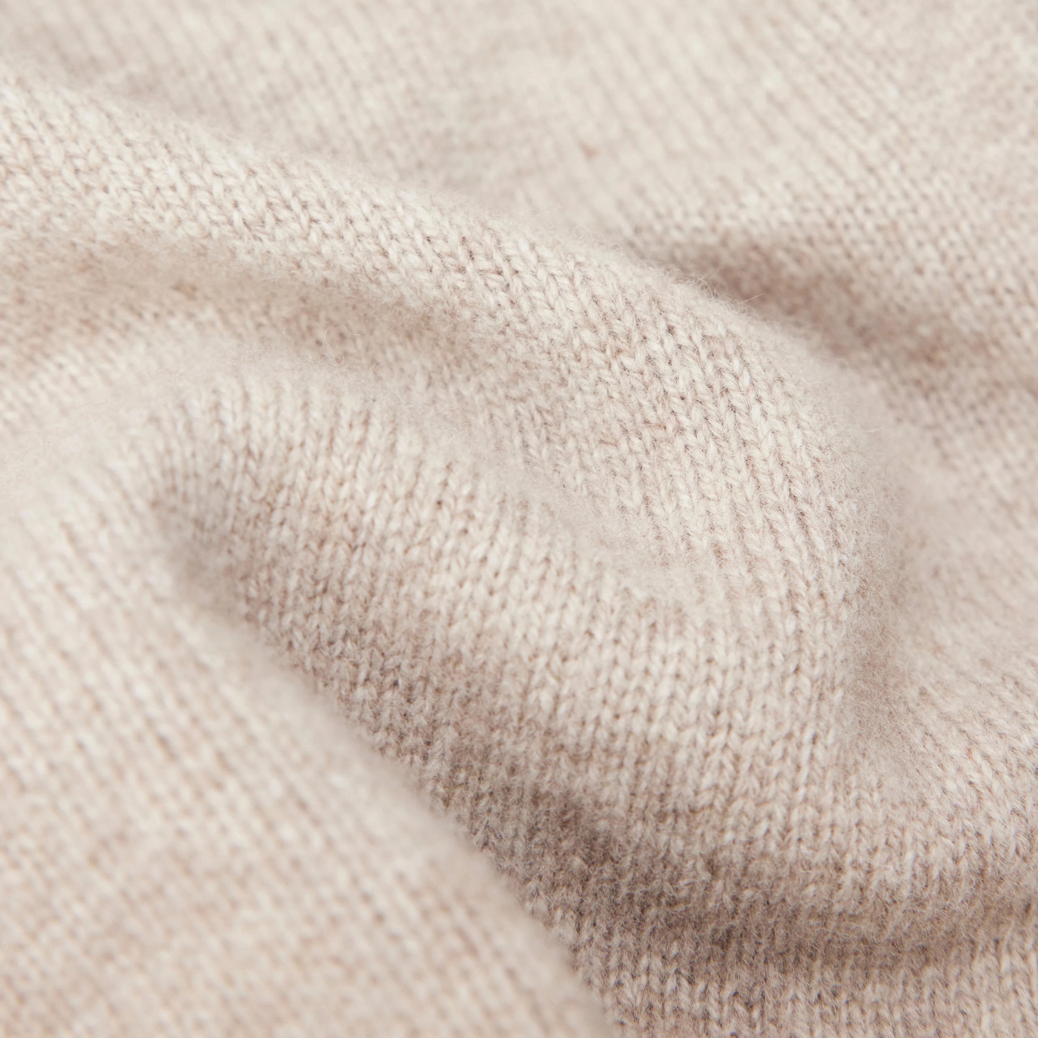 LIZIELA - Rundhalspullover in Schurwolle - Damen - beige - Materialbild (B2C)