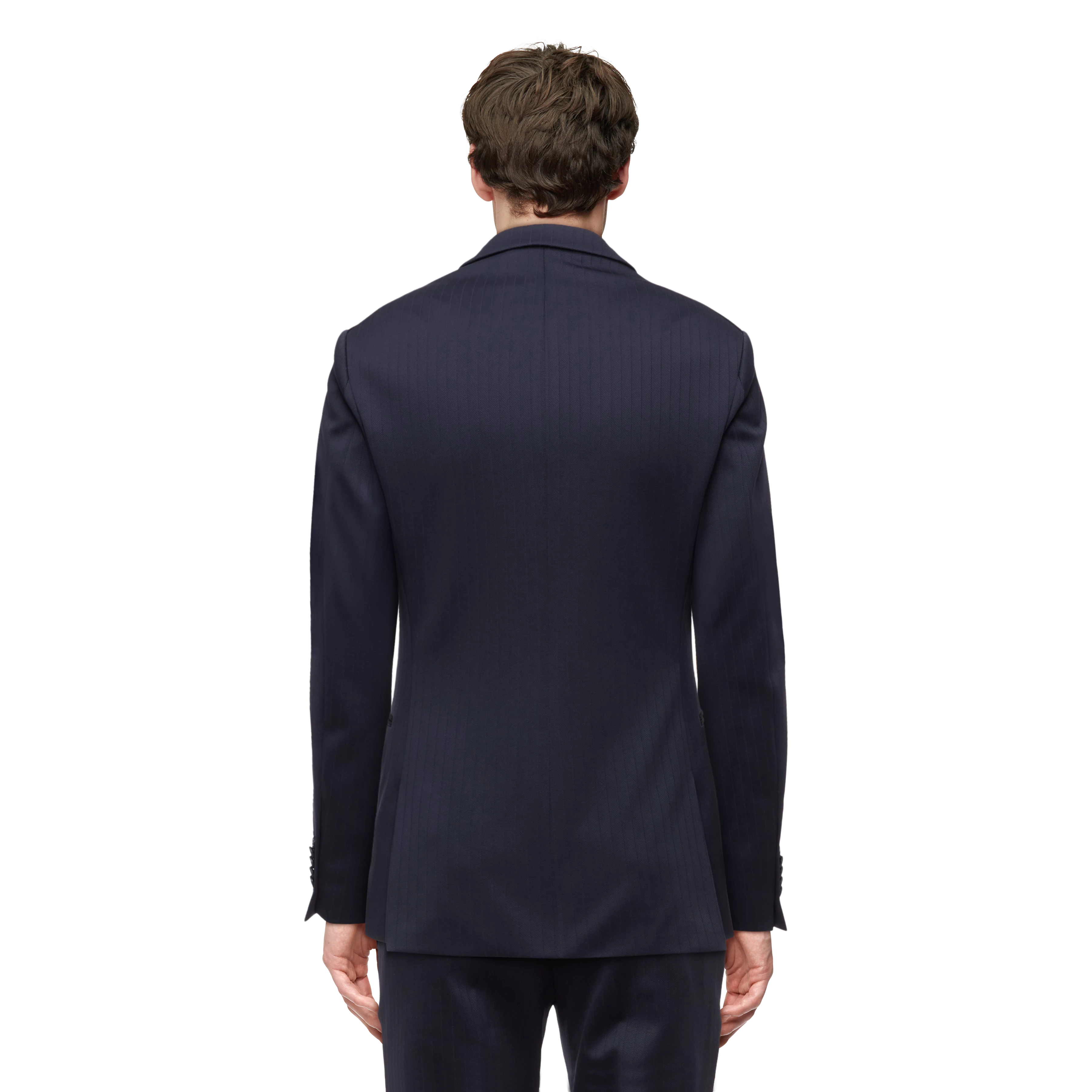 P-IRVING - Skinny fit suit in striped jersey - men - blue - Rückansicht