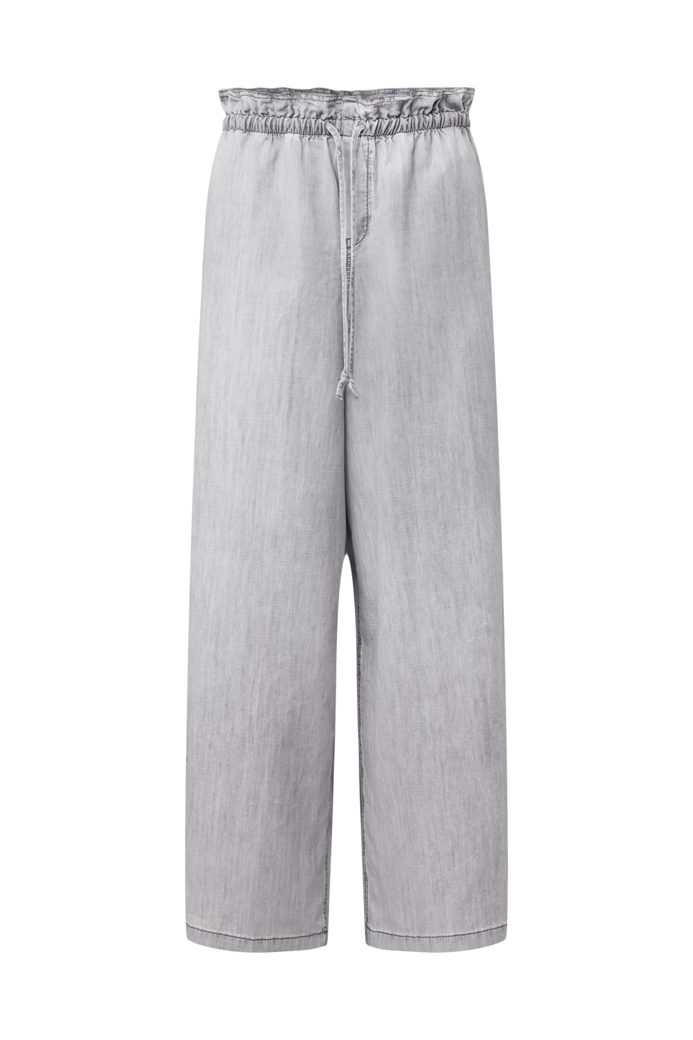 DWINDLE - Paperbag denim trousers in pure cotton - women - grey - Freisteller Frontansicht