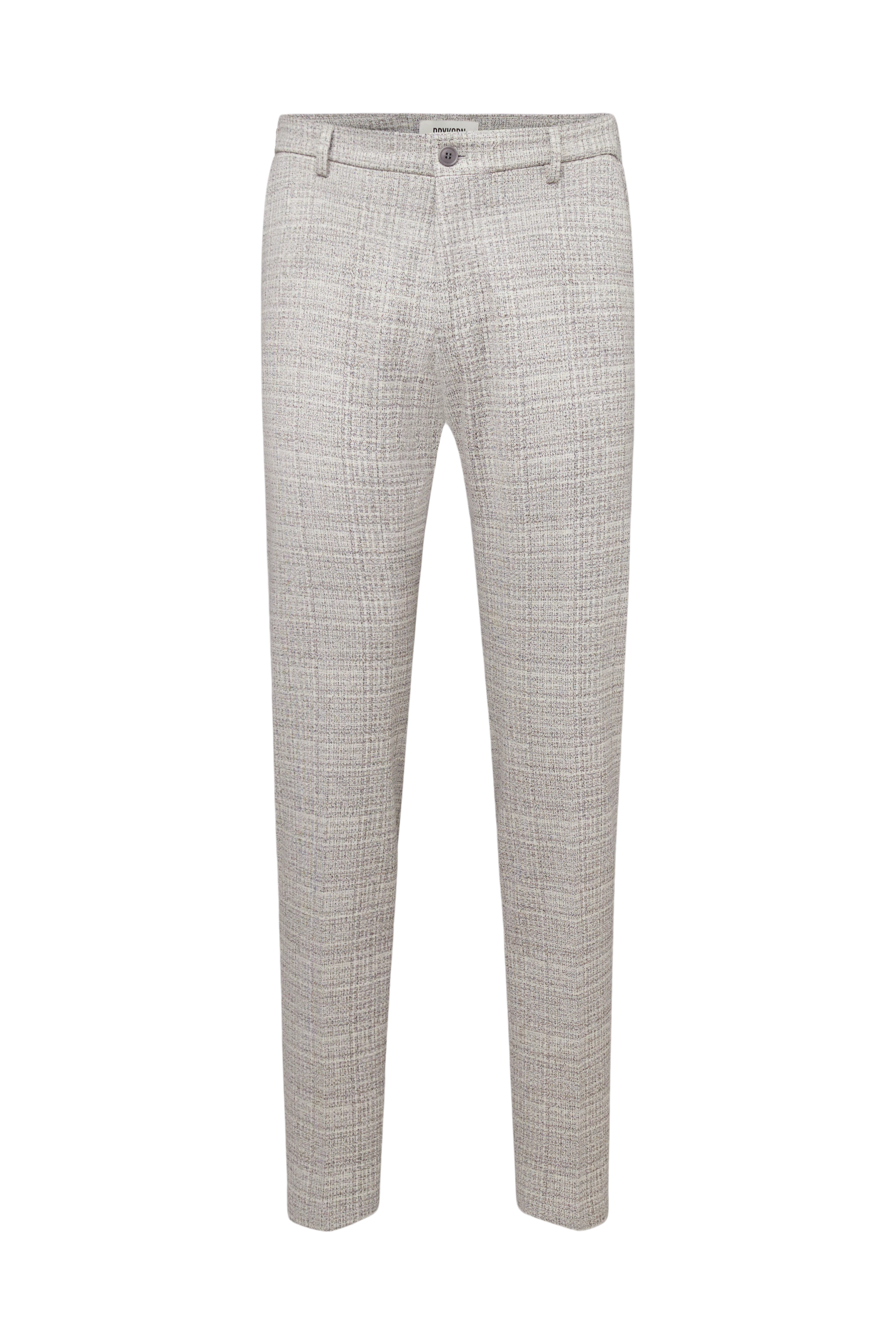 AJEND - Op maat gemaakte geruite jersey-broek. - heren - grijs - Freisteller Frontansicht