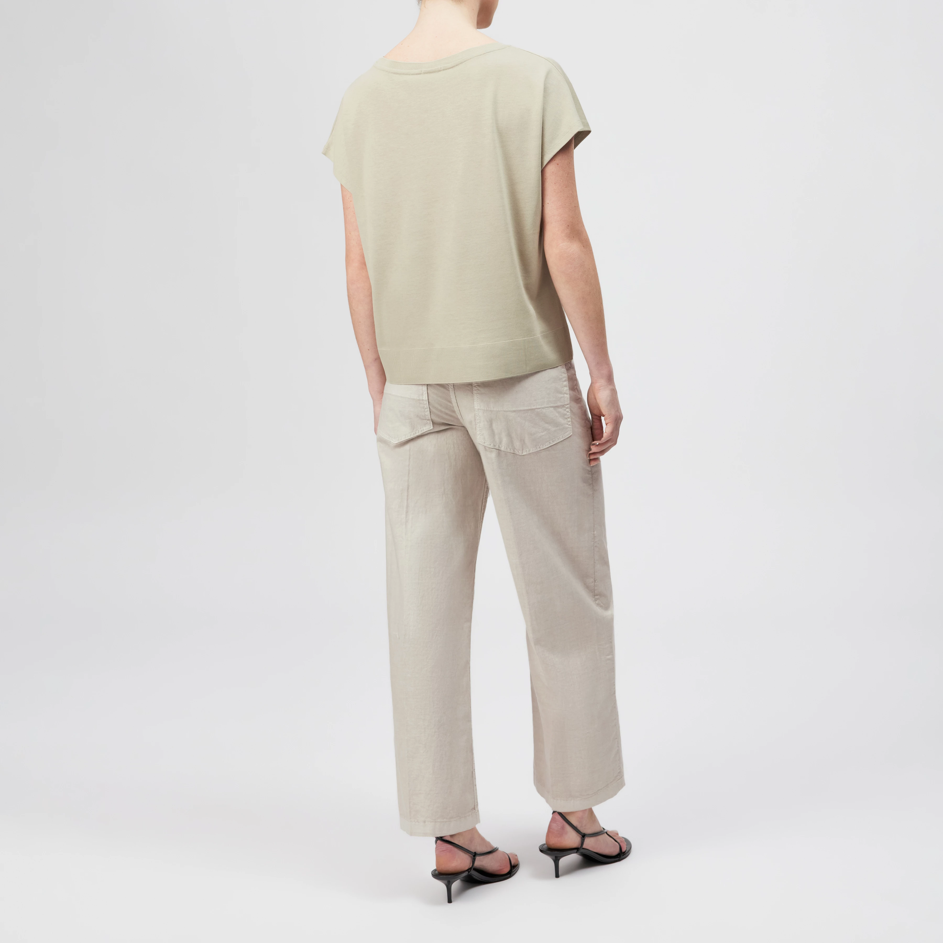 VANOPE - T-shirt in lyocell-cotton mix - women - beige - Rückansicht