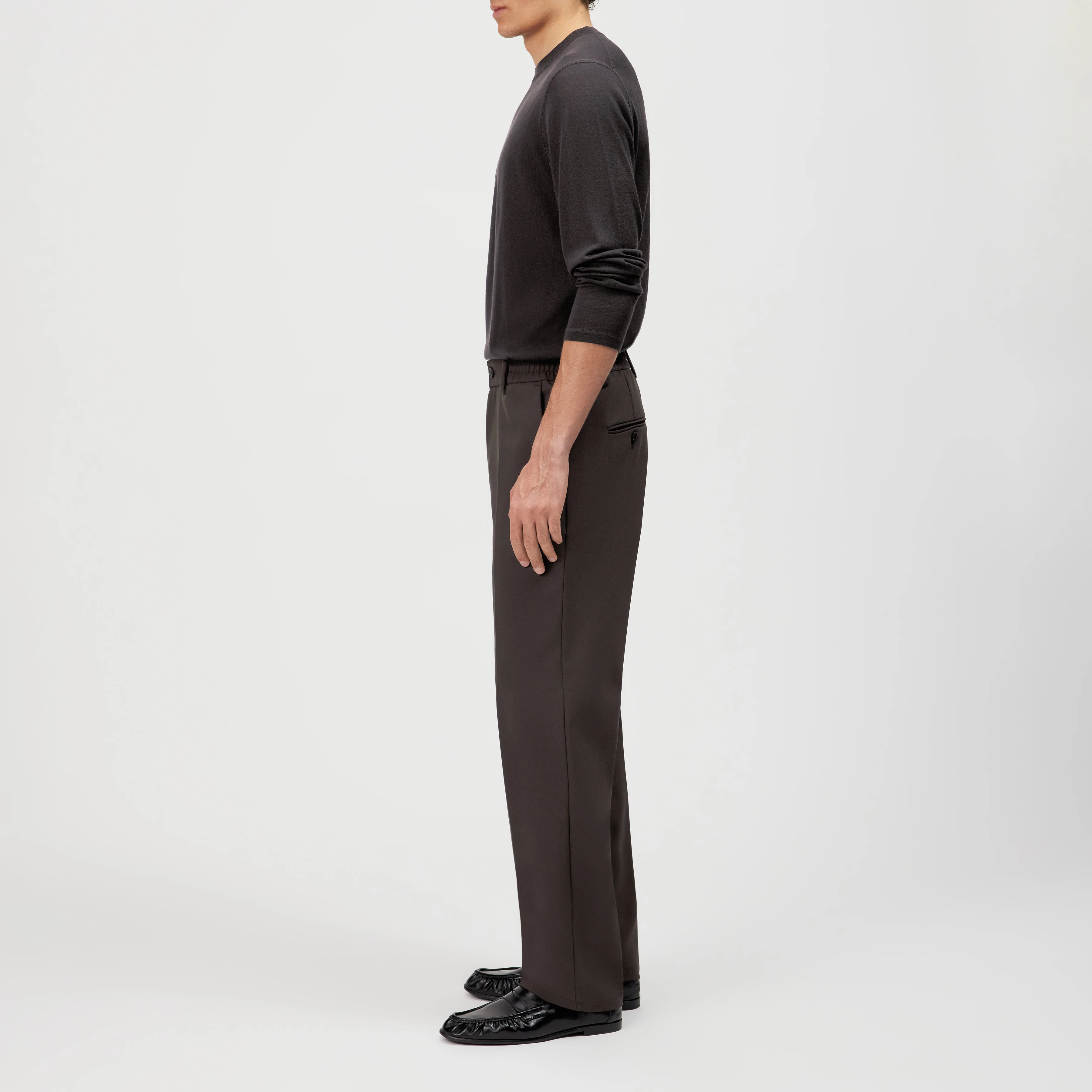 GARONA_B - Casual chino in smooth fabric - men - brown - Seitenansicht