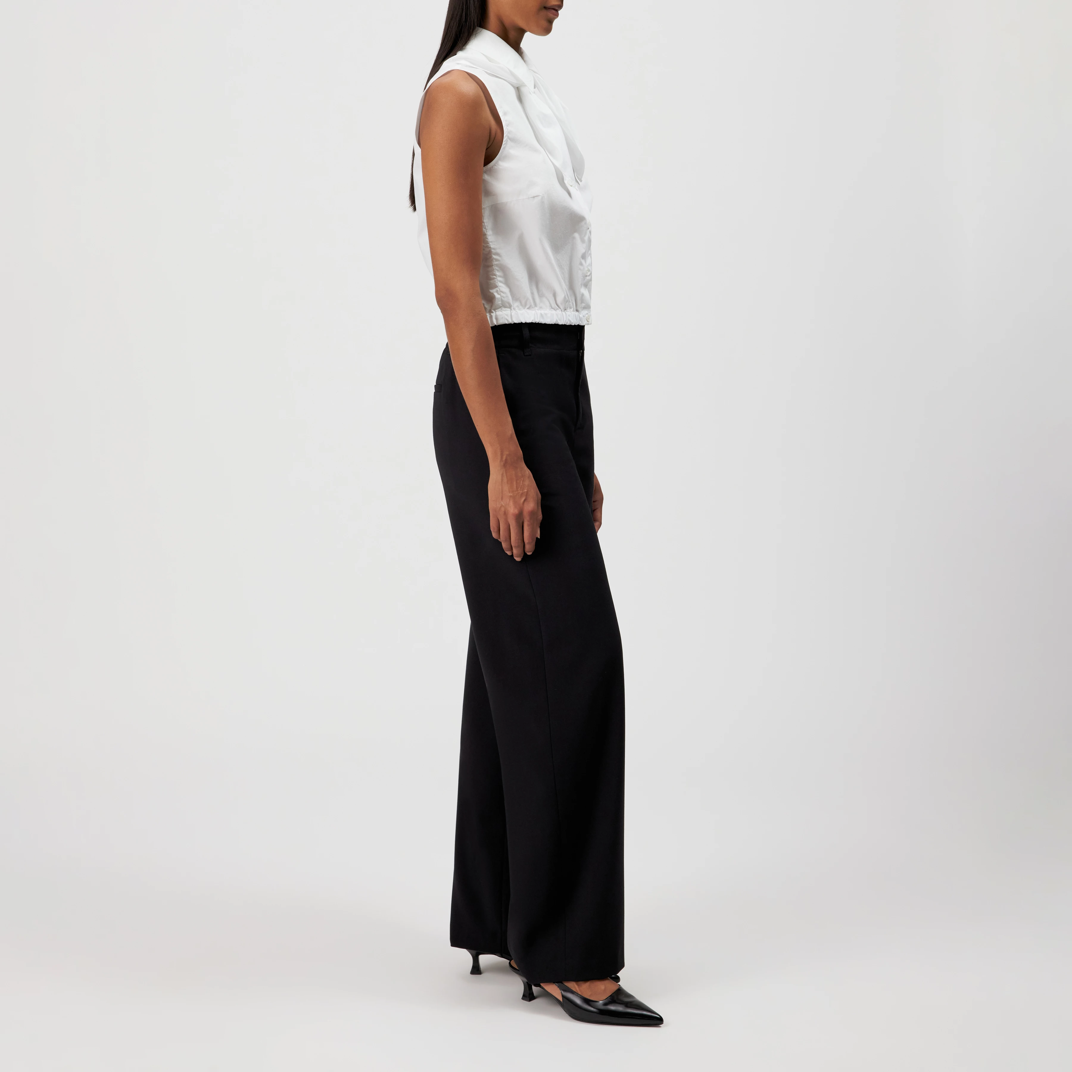 TIRIEL - Blouse sans manches coupe classique en coton pur - women - blanc - Seitenansicht