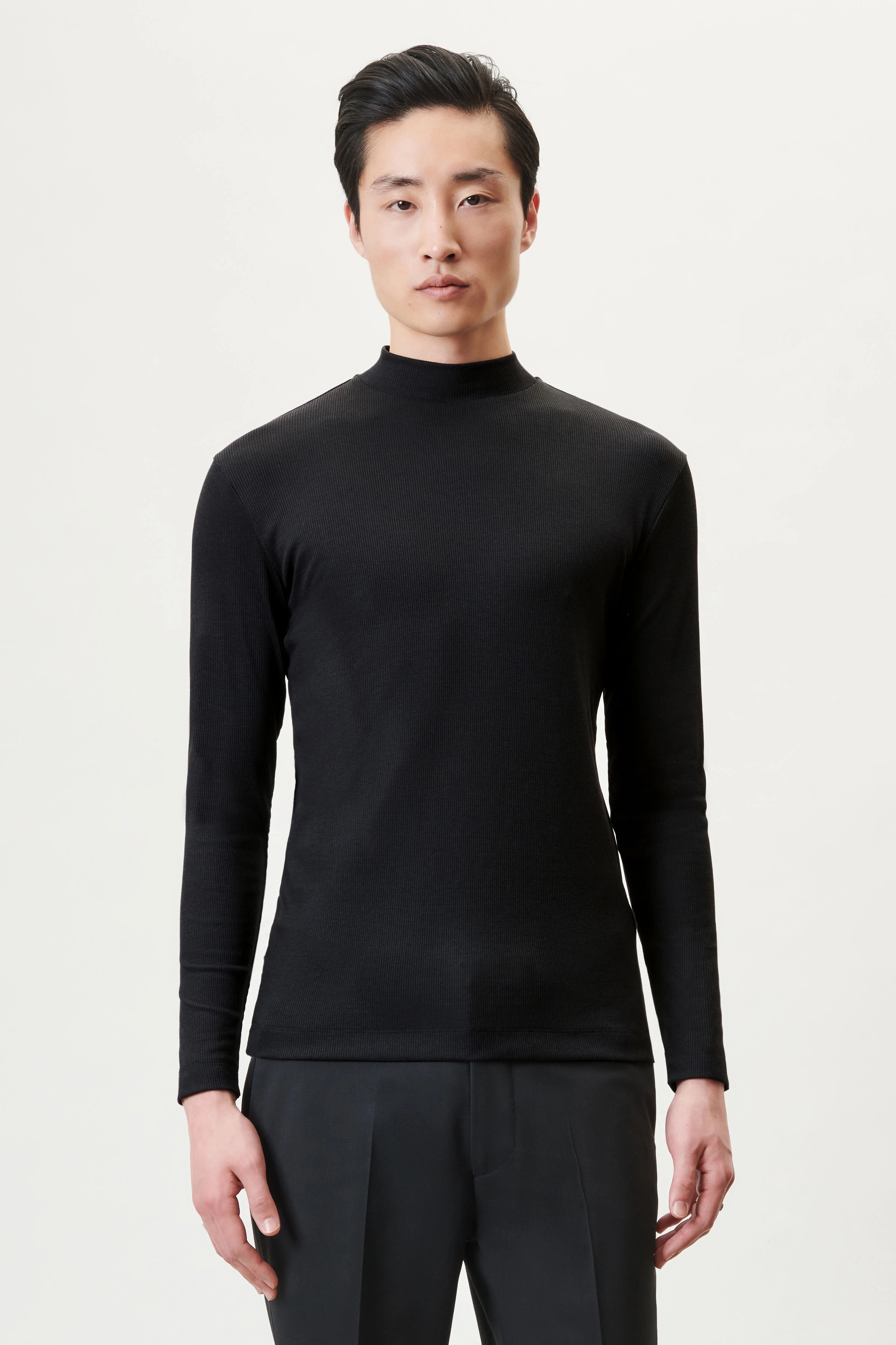 MORITZ - sweatshirt with stand-up collar in lyocell-mix - men - Natural Aluminium - Frontansicht