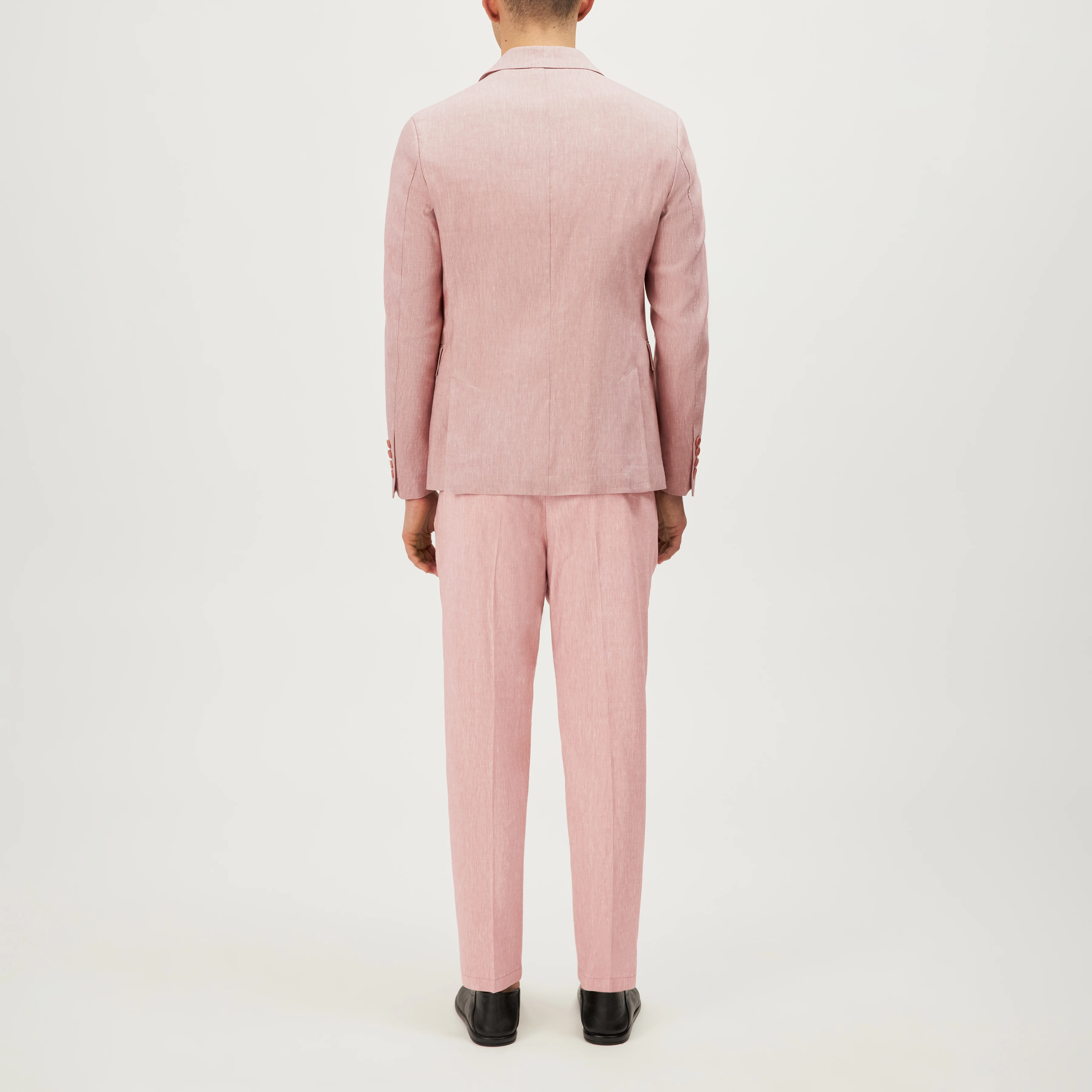 YAMES - Enkeltradet jakke i hørmix - men - orange - Rückansicht