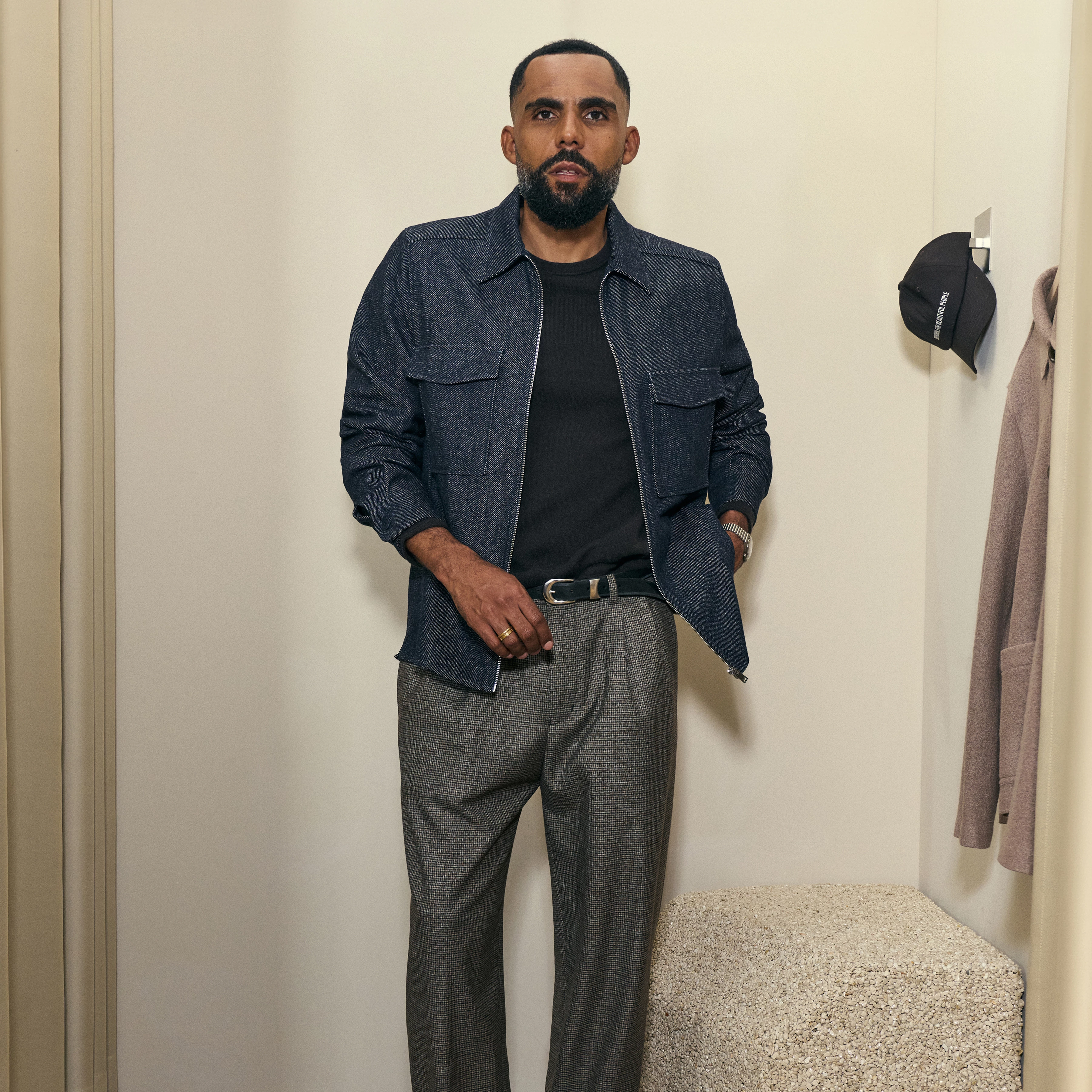 GUNRAY_Z - Relaxed Fit Overshirt in Wool-Cotton Blend - men - blue