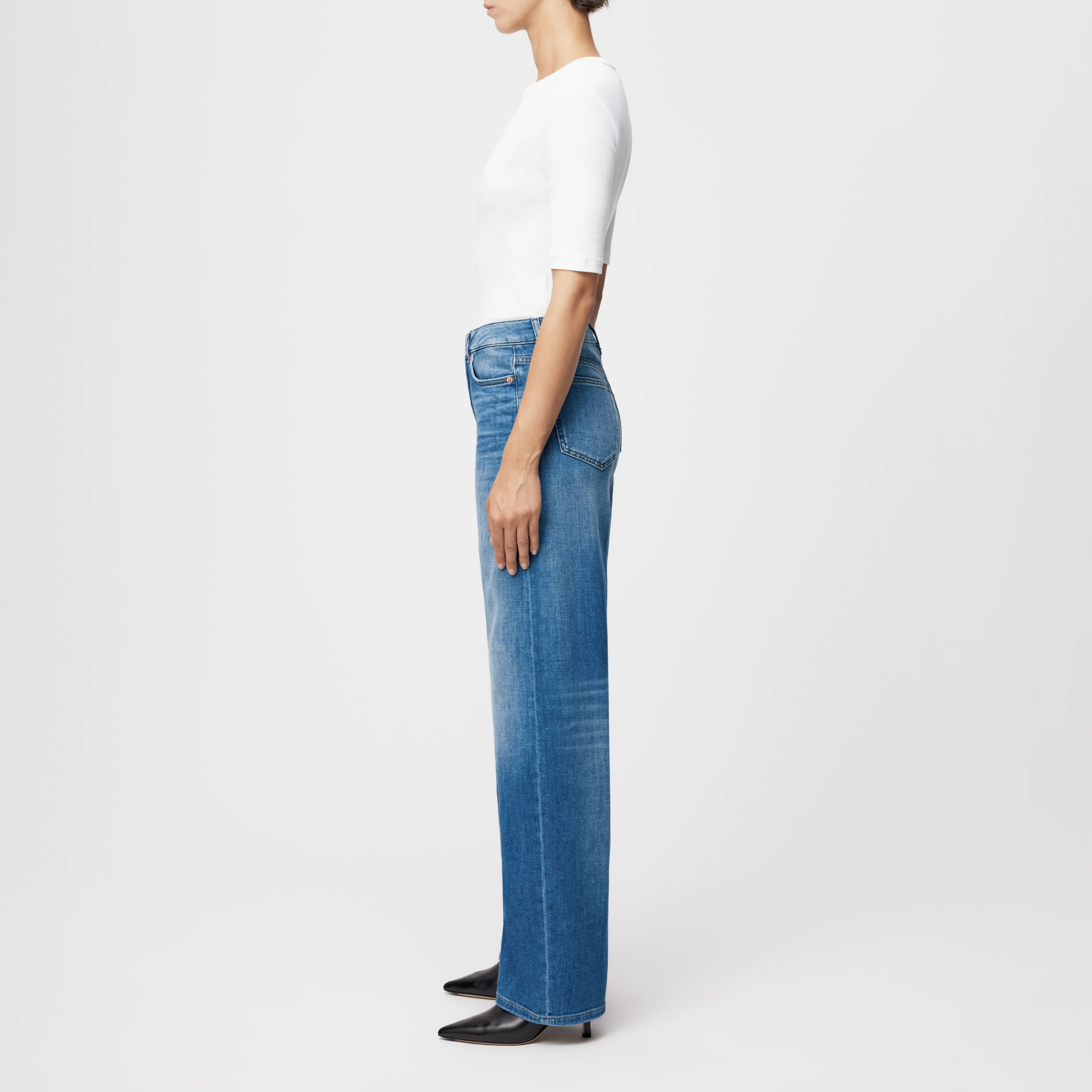 MEDLEY - Mid-waist jeans in mid-blauwe denim - dames - blauw - Seitenansicht