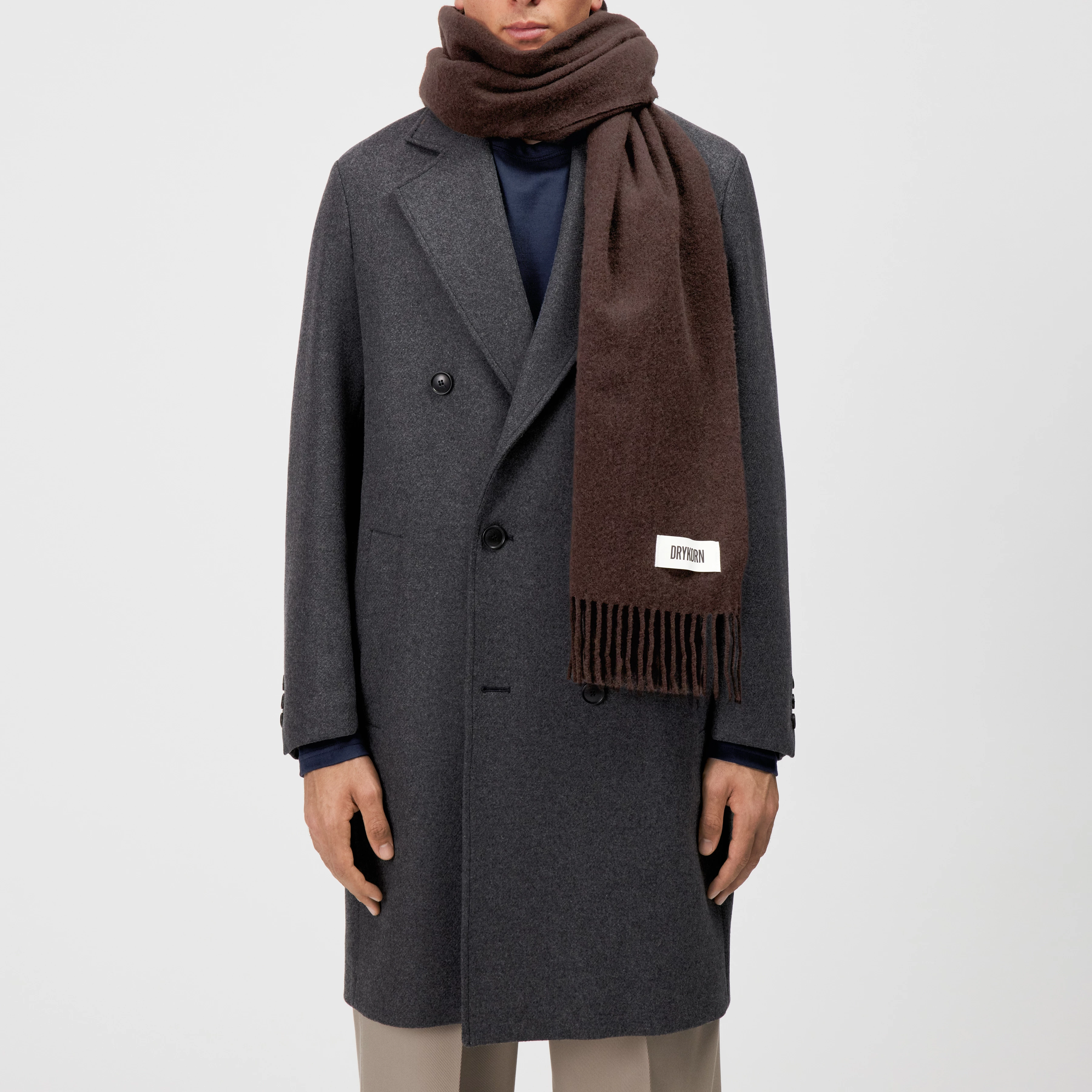 GAZE_4 - Schal in Wolltwill - Unisex - braun - Rückansicht