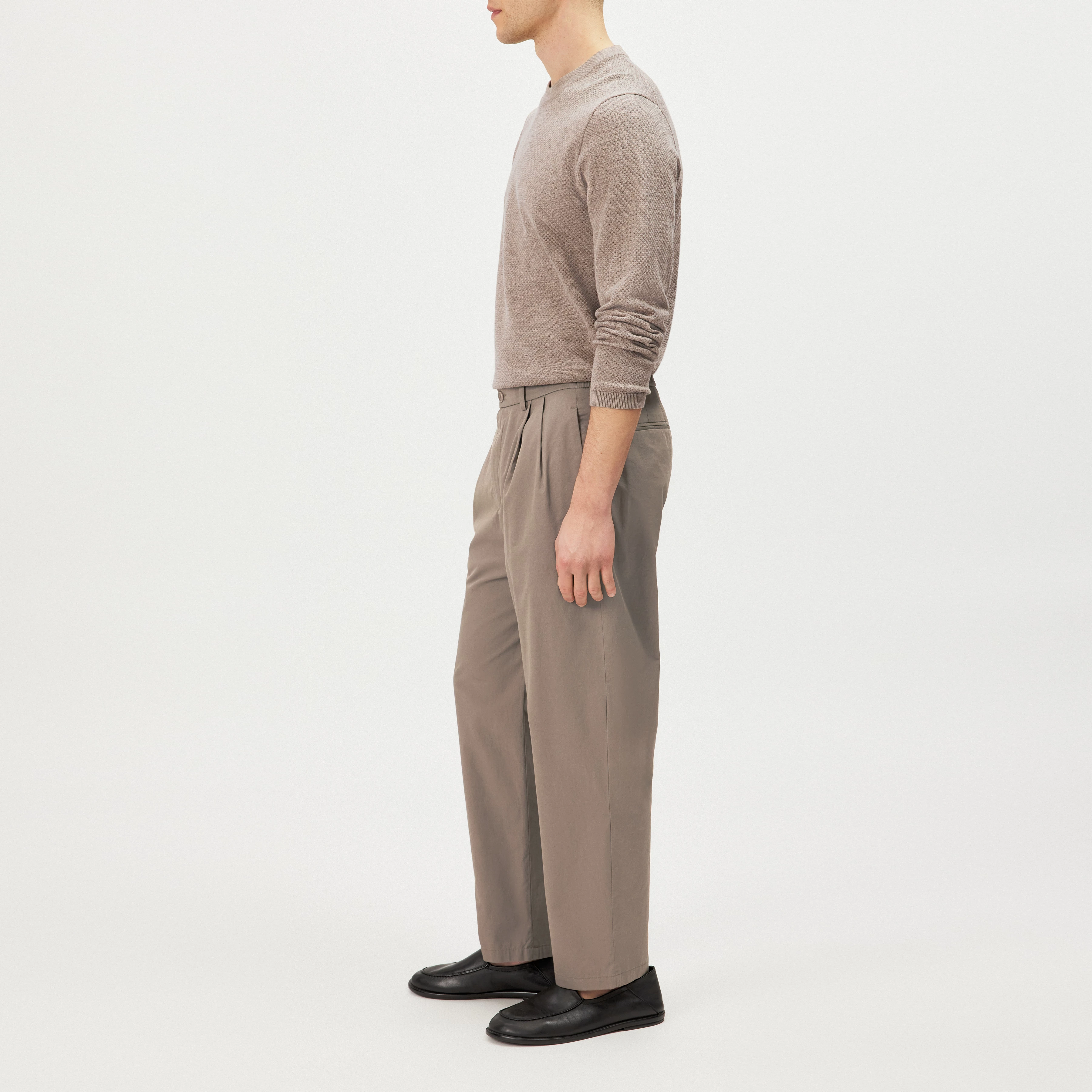 MARYKO - Tailored cotton-twill trousers - men - brown - Seitenansicht