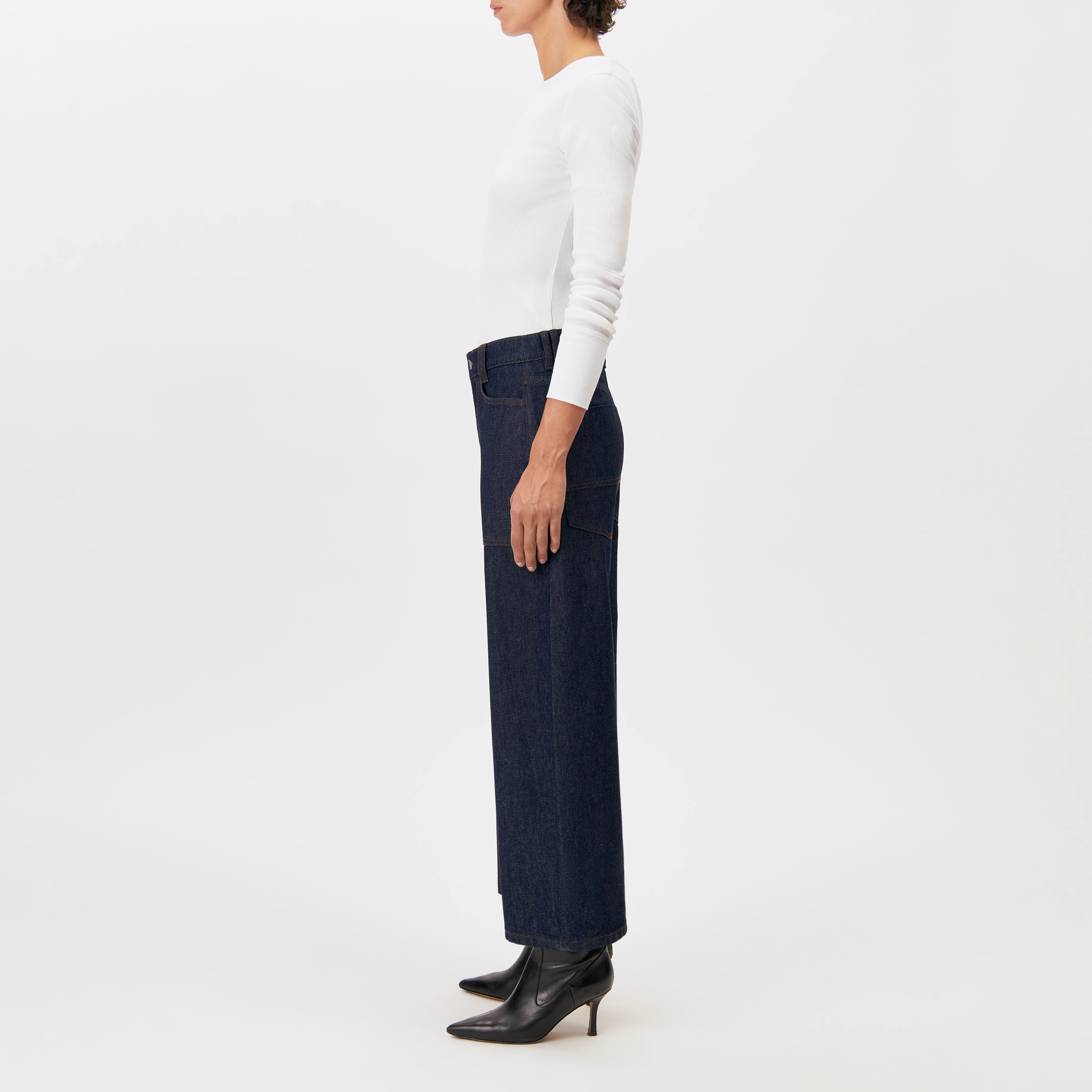 DERIVE - Mid-rise jeans in mid-blue denim - women - blue - Seitenansicht