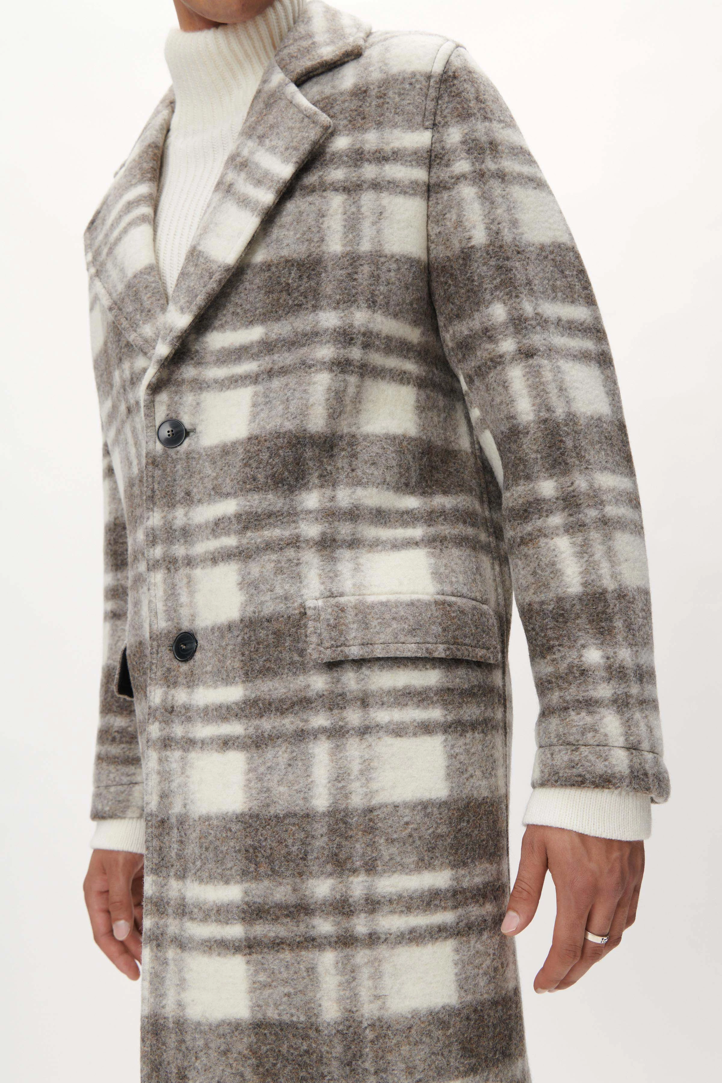 SOLANO - Stirck-Jersey Reversmantel - Herren - braun - Seitenansicht