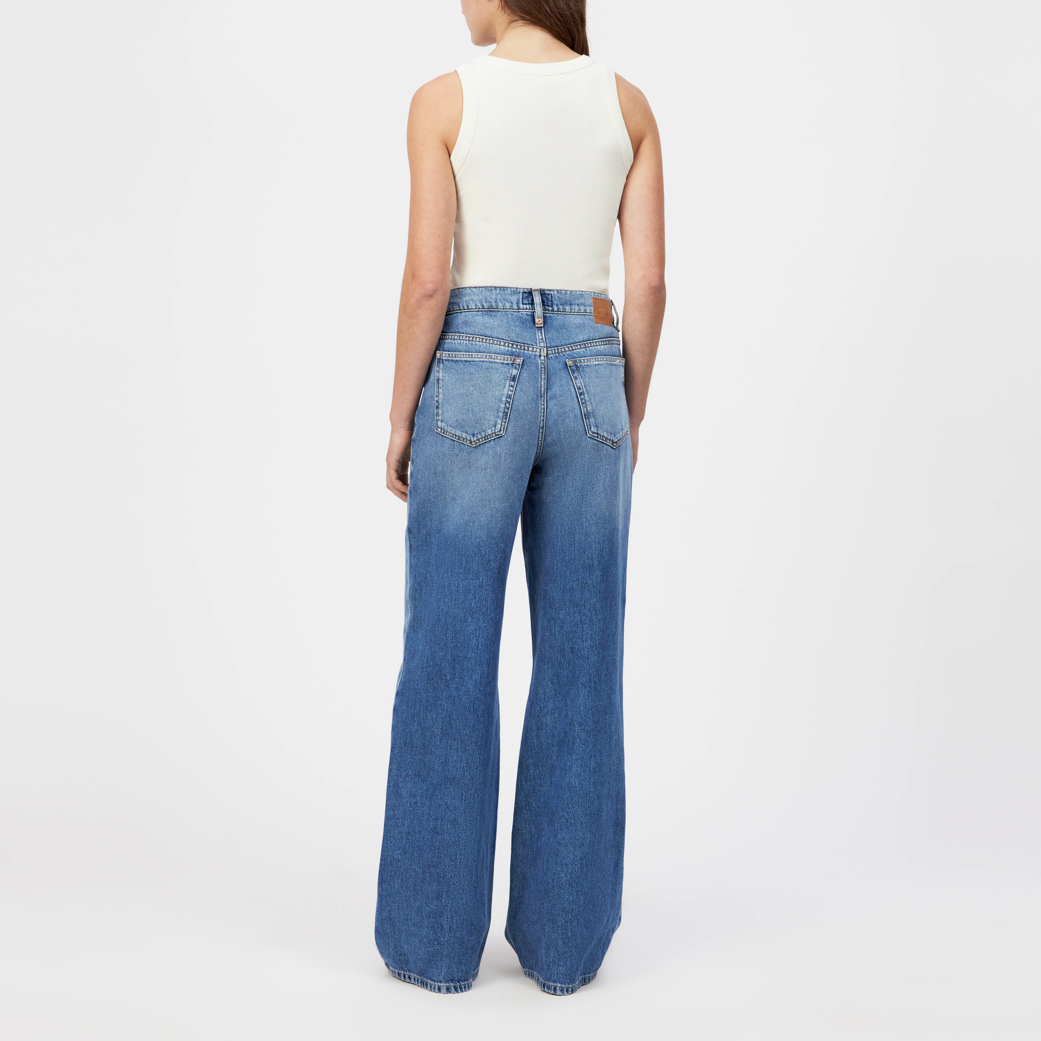 FLUNG - Mid-Waist Jeans - Damen - blau - Rückansicht